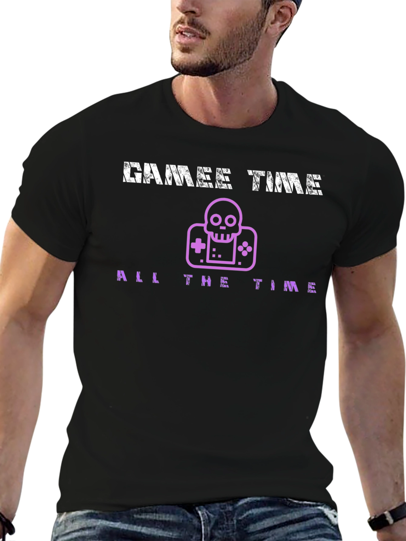 Games Time All The Time Black T-Shirt