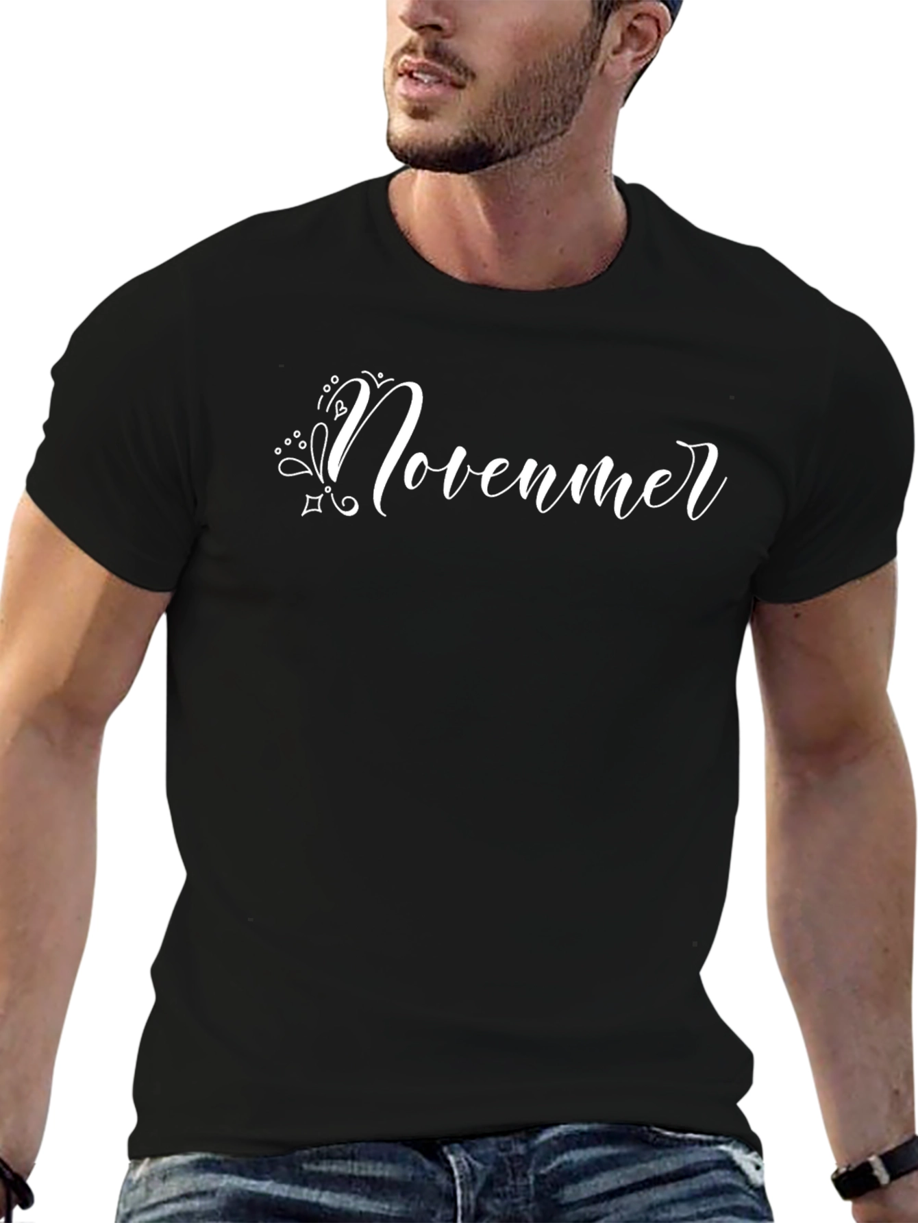 November Script Black T-Shirt
