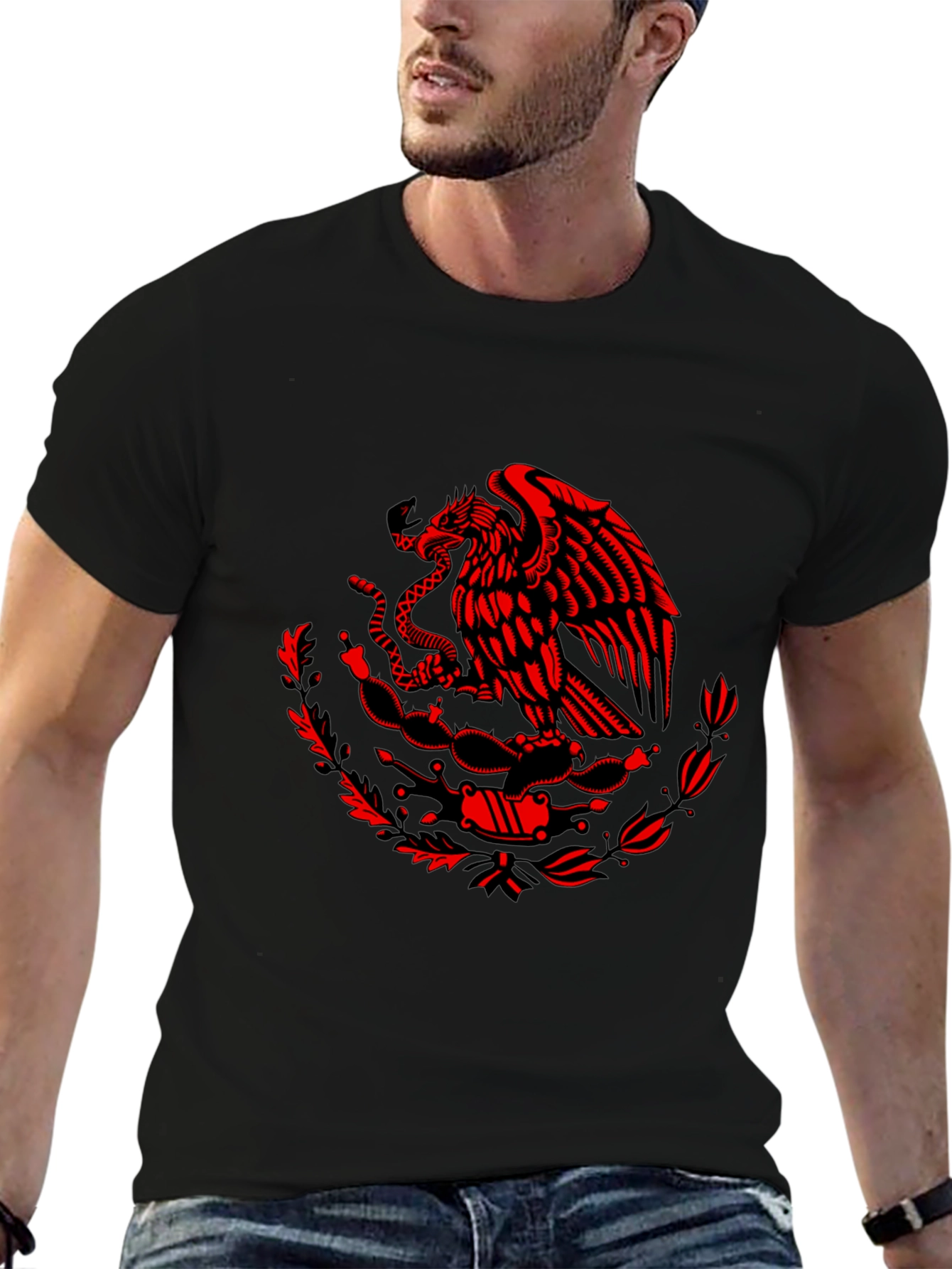 Mexican Eagle Crest Graphic T-Shirt