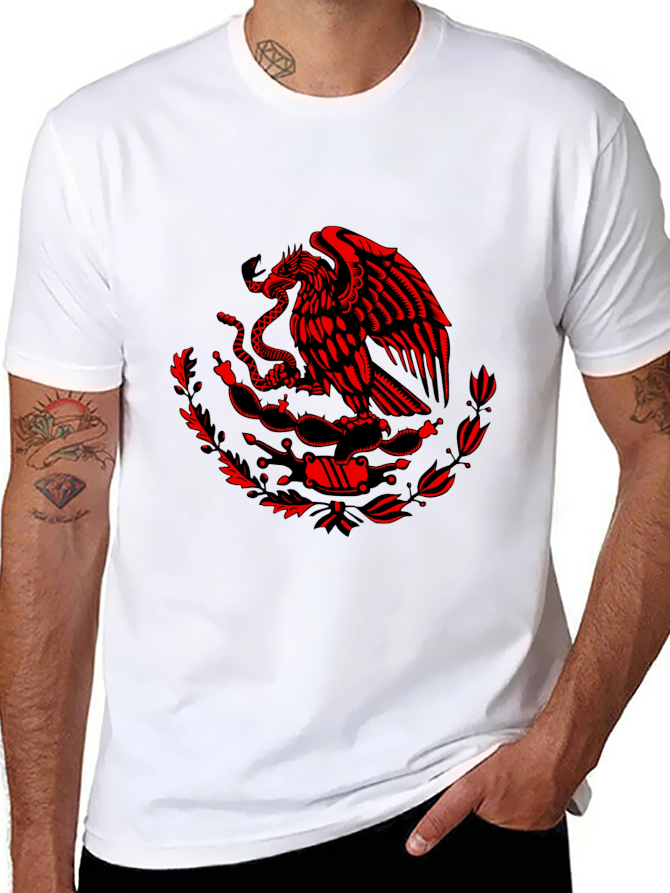 Mexican Eagle Crest Graphic T-Shirt