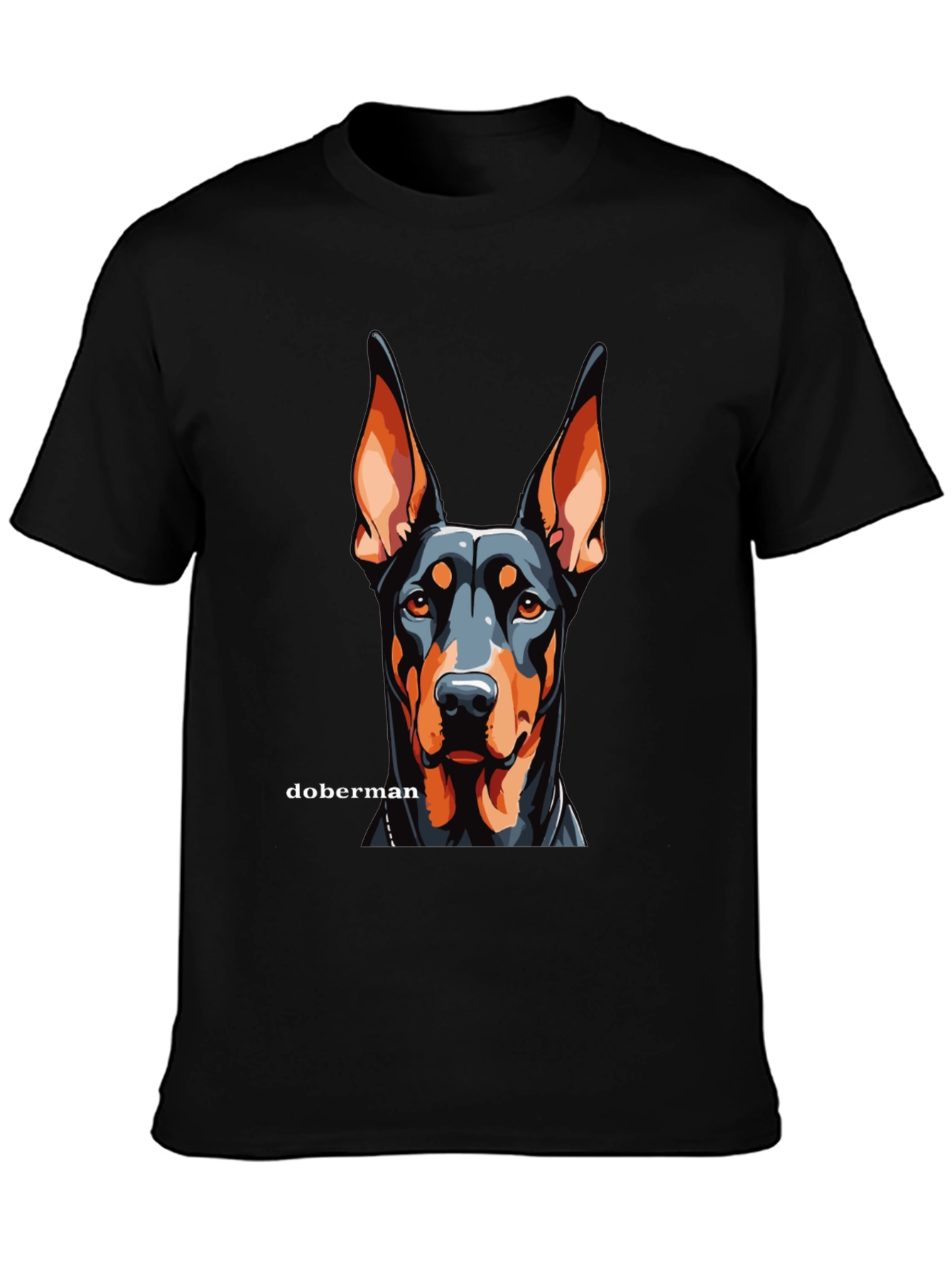 Doberman Dog Graphic Black T-Shirt - Canine Lover Tee