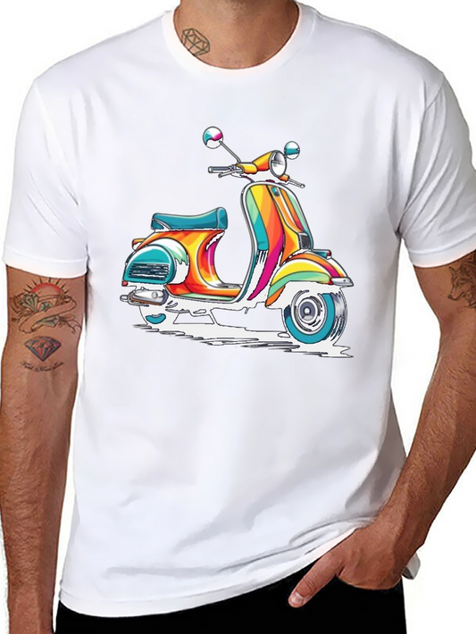 Retro Scooter Graphic Tee - Vivid Black T-Shirt