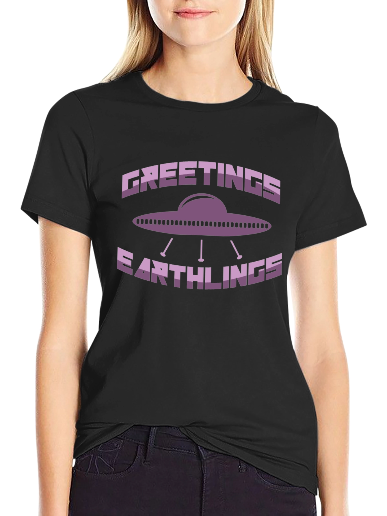 Greetings Earthlings UFO Graphic T-Shirt