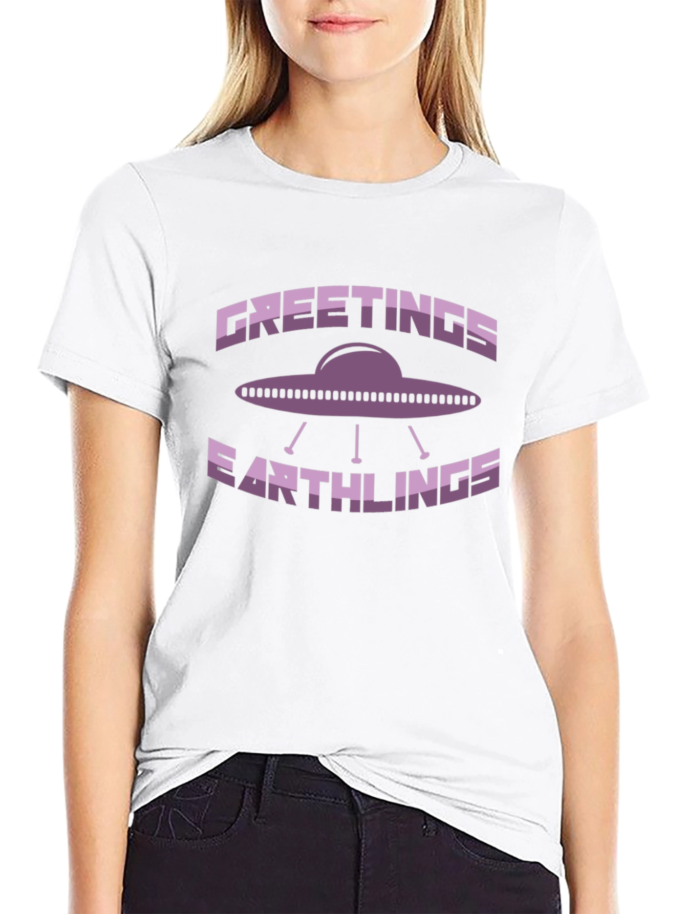Greetings Earthlings UFO Graphic T-Shirt