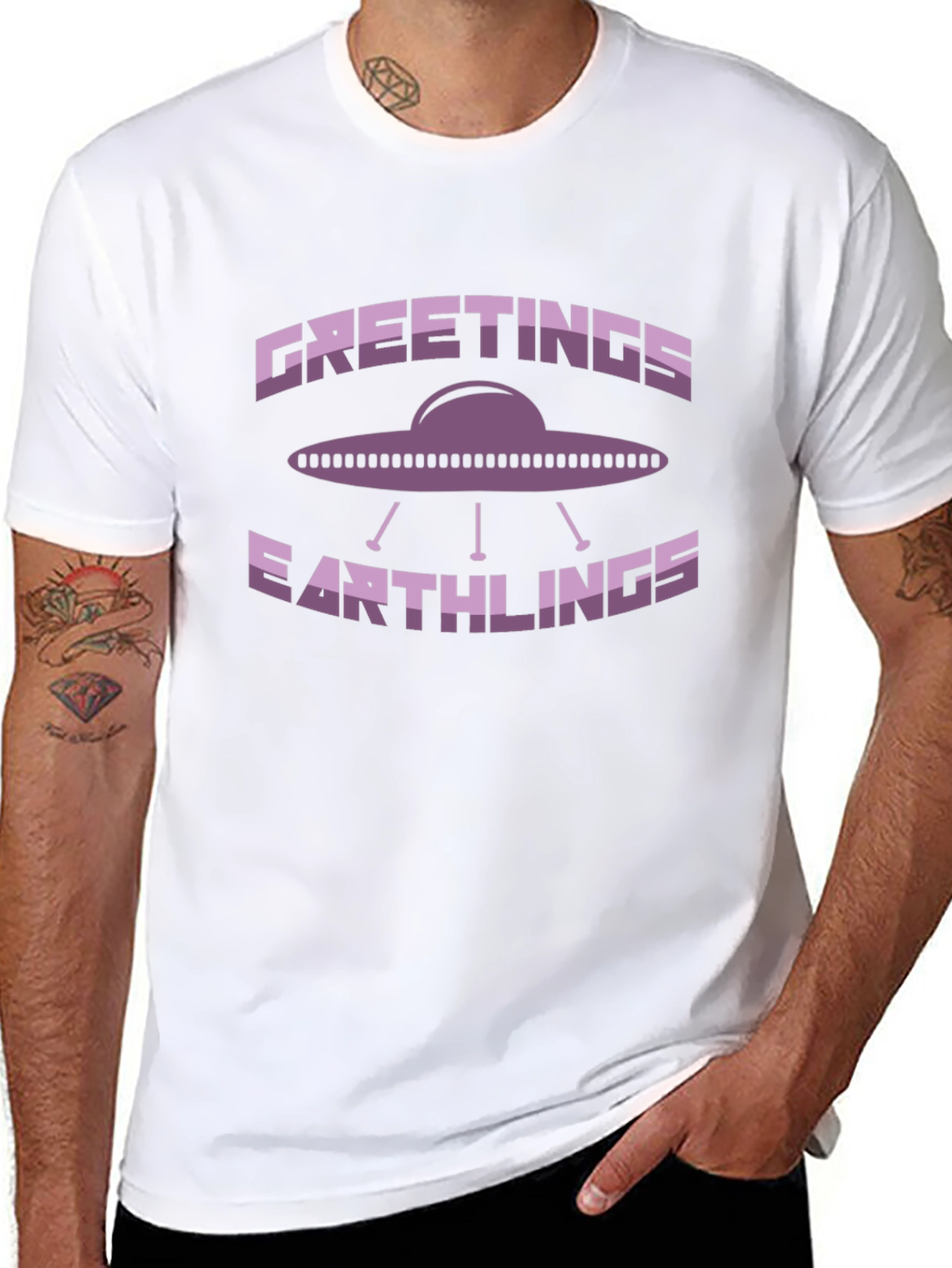Greetings Earthlings UFO Graphic T-Shirt