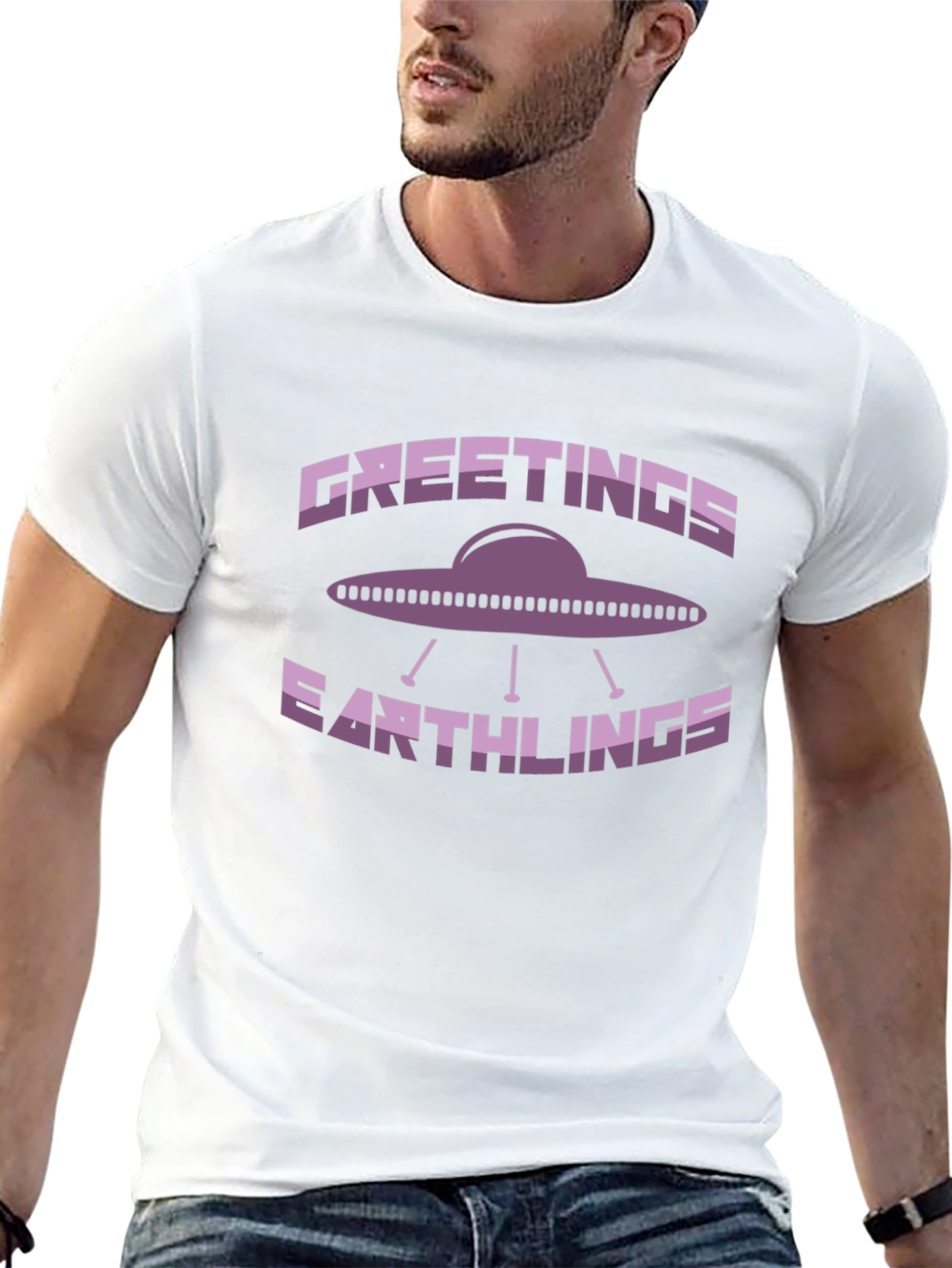Greetings Earthlings UFO Graphic T-Shirt