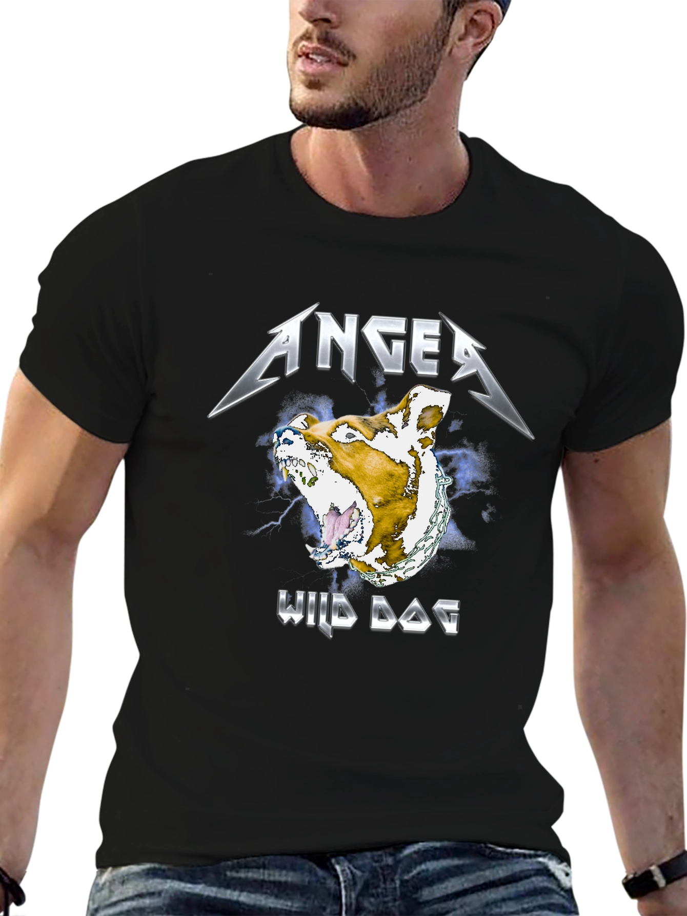 Anger Wild Dog Graphic T-Shirt