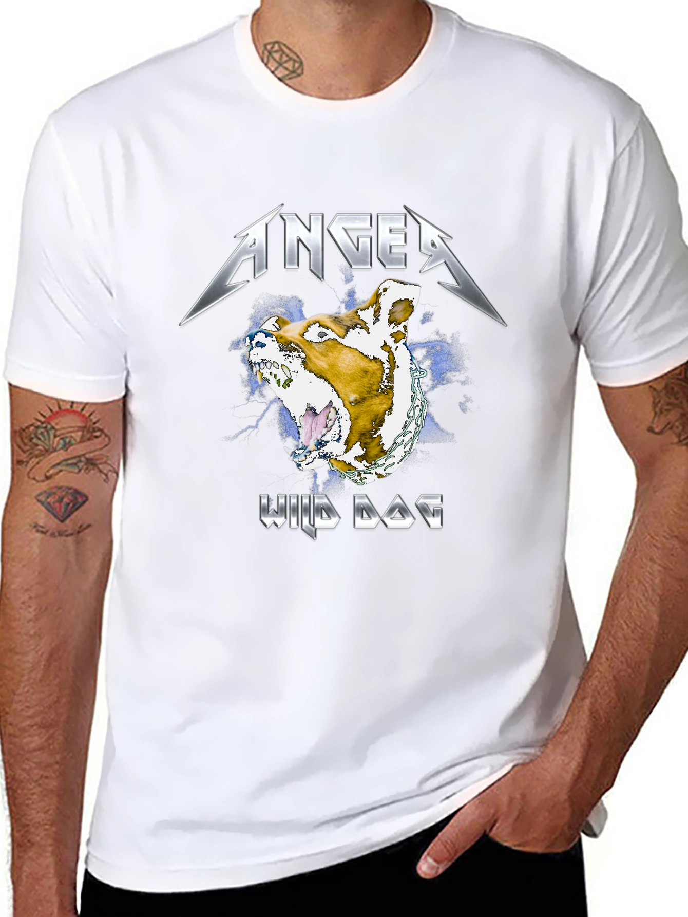 Anger Wild Dog Graphic T-Shirt