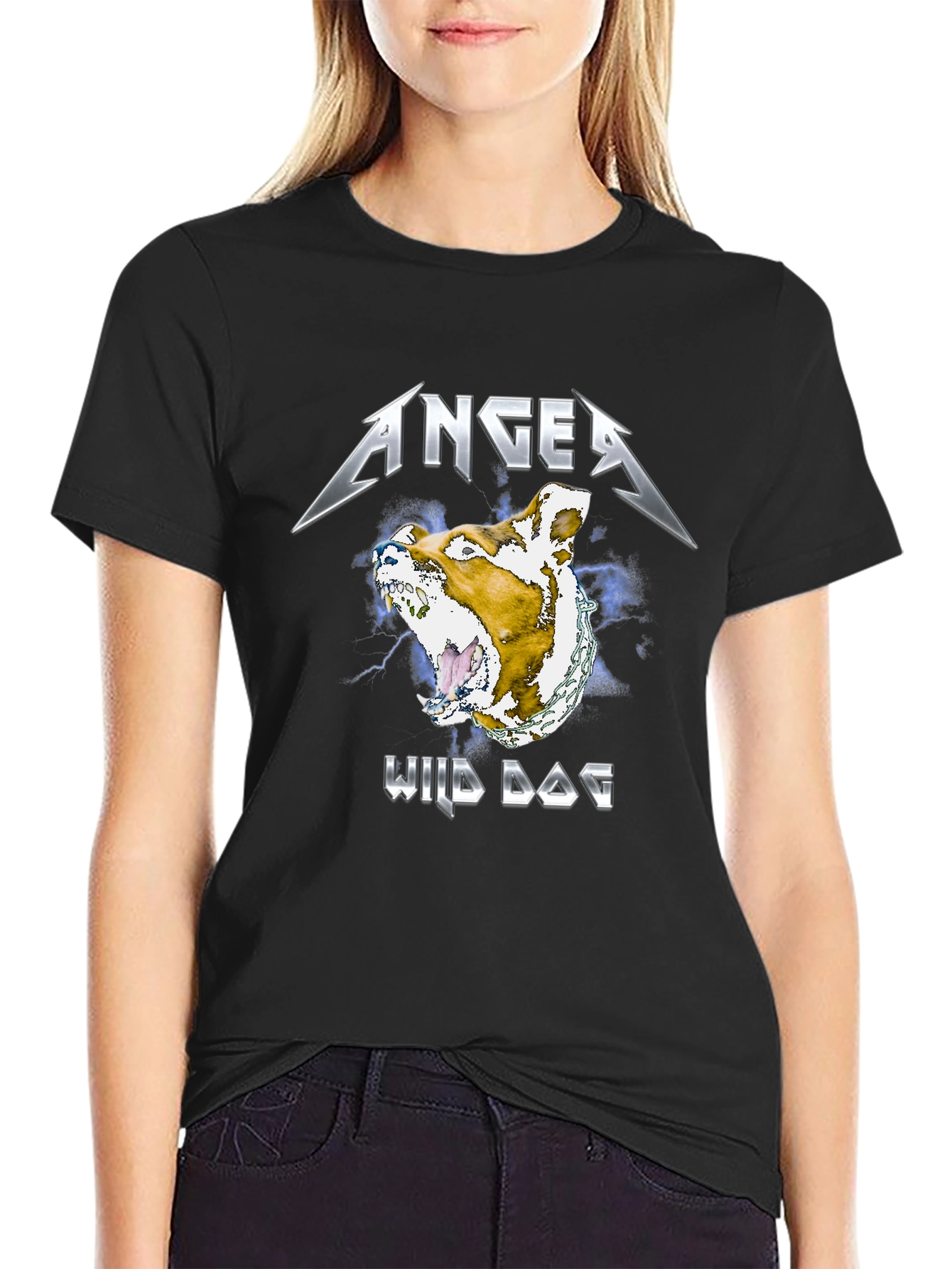 Anger Wild Dog Graphic T-Shirt