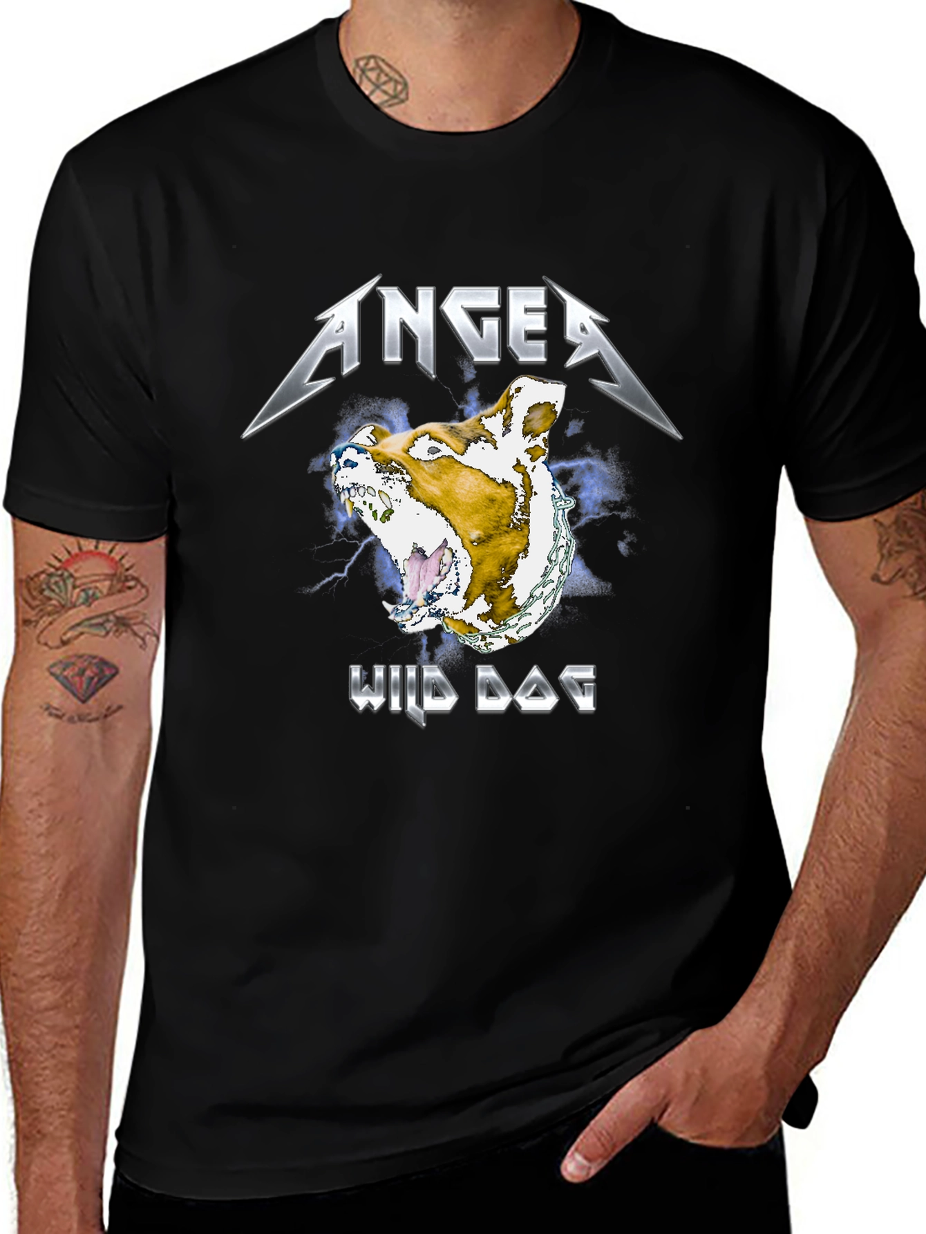 Anger Wild Dog Graphic T-Shirt