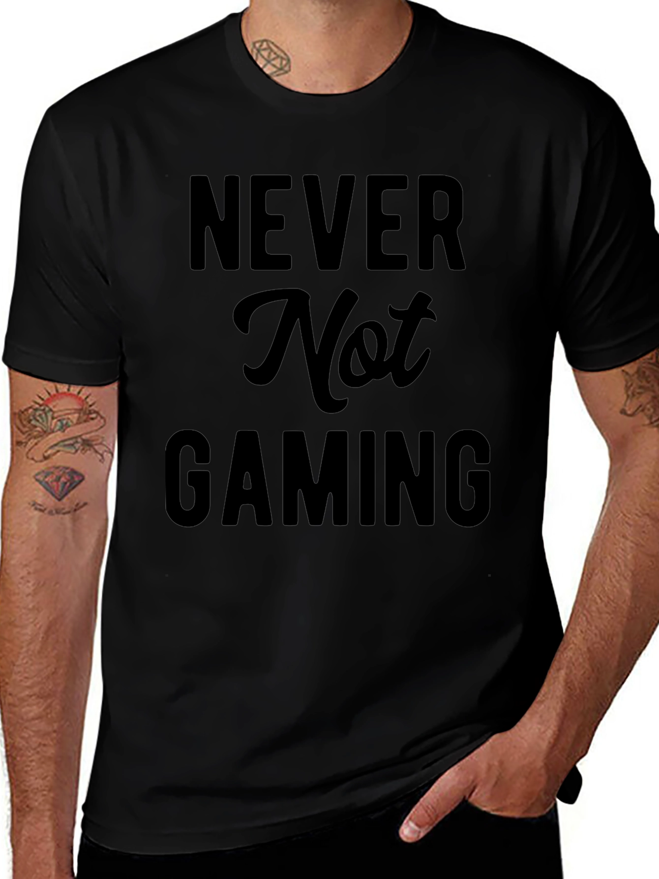 Never Not Gaming Black T-Shirt