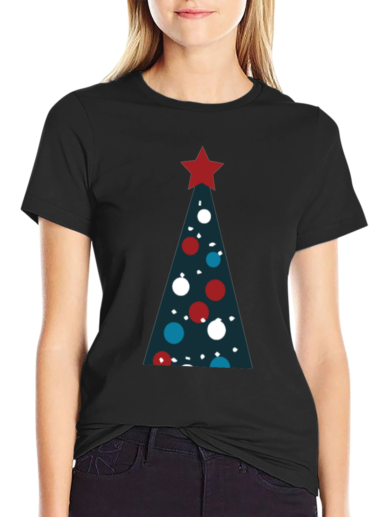 Festive Christmas Tree Graphic T-Shirt
