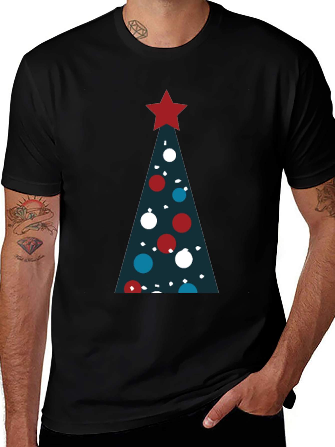 Festive Christmas Tree Graphic T-Shirt