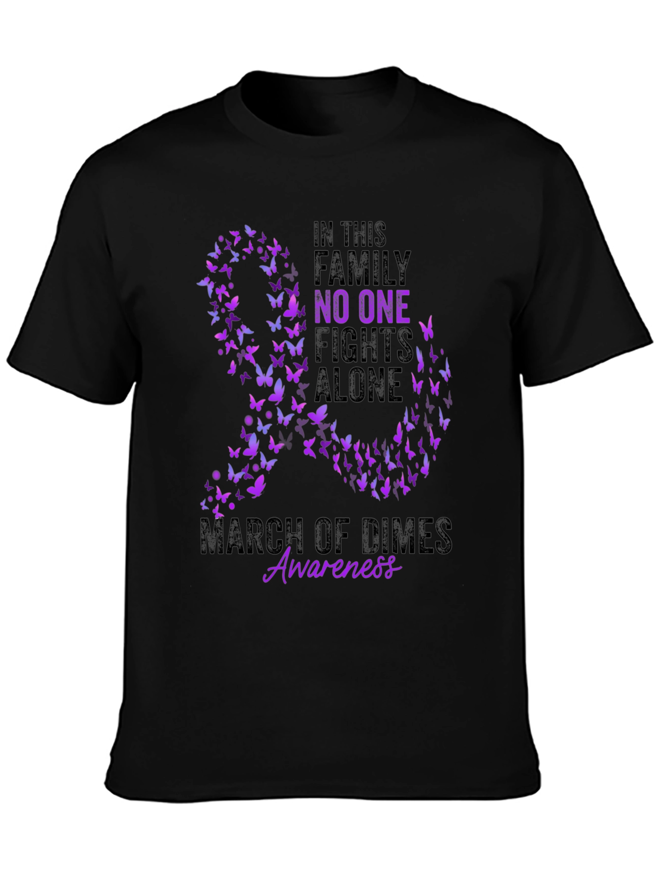 March of Dimes Awareness Butterfly Ribbon T-Shirt