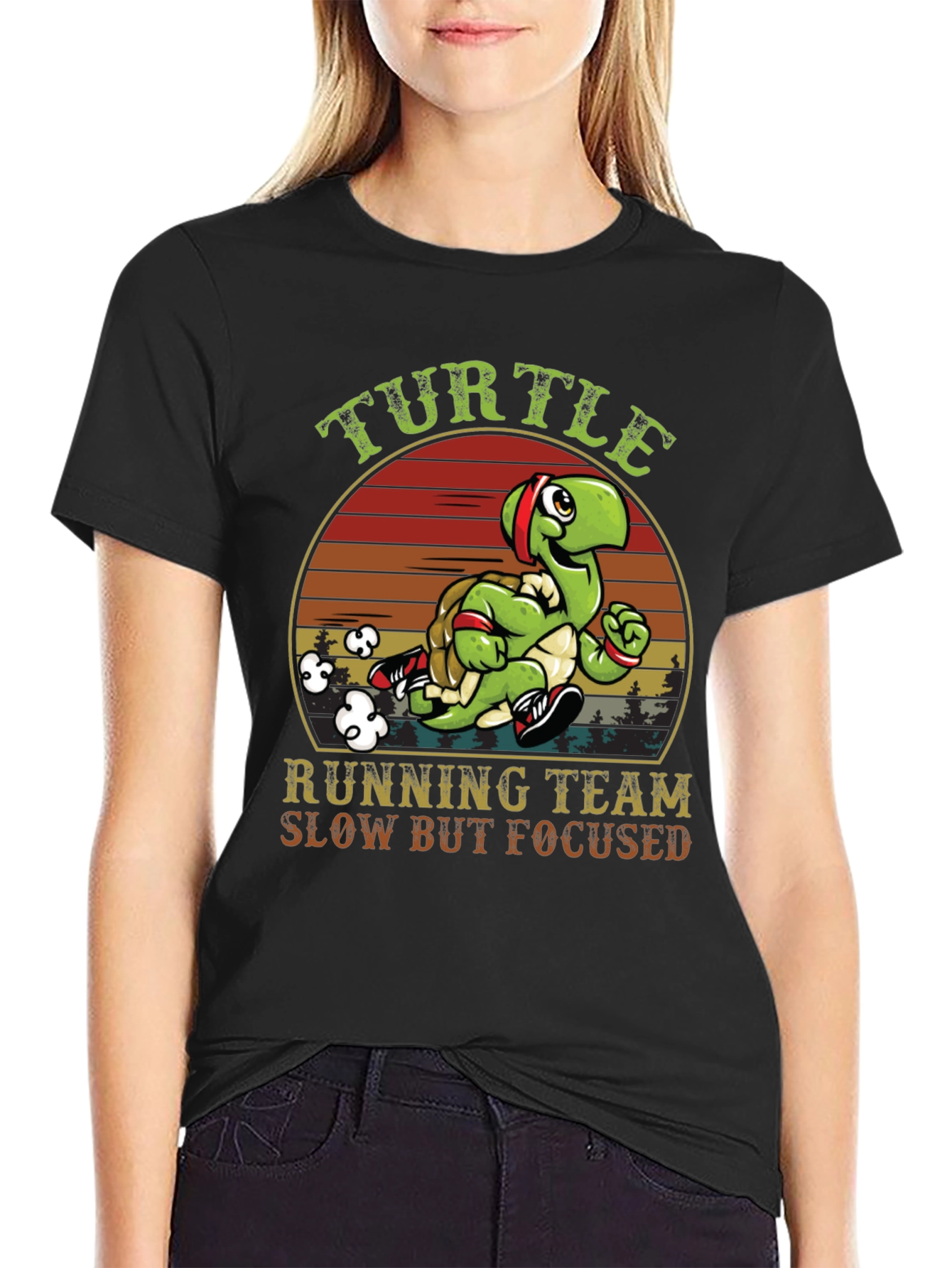 Turtle Running Team T-Shirt - Slow But Focused