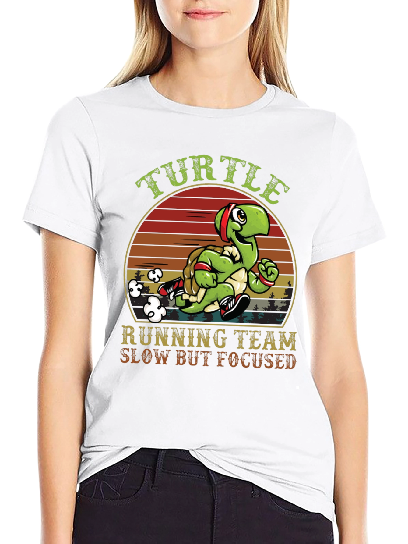 Turtle Running Team T-Shirt - Slow But Focused