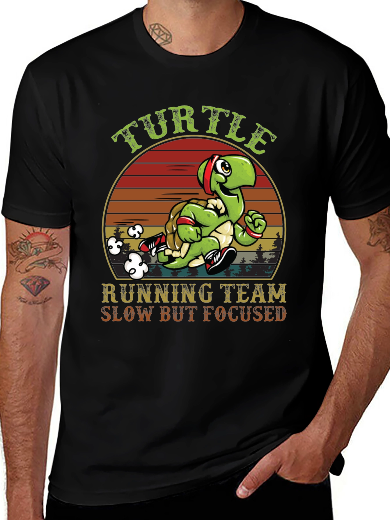 Turtle Running Team T-Shirt - Slow But Focused