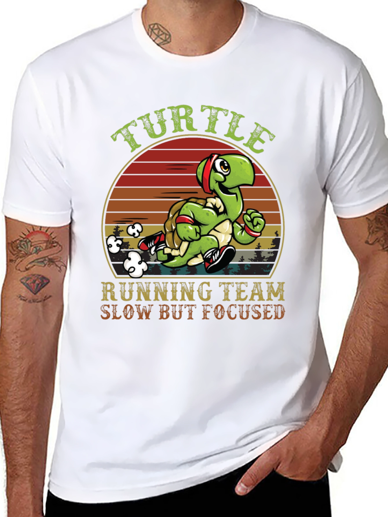 Turtle Running Team T-Shirt - Slow But Focused