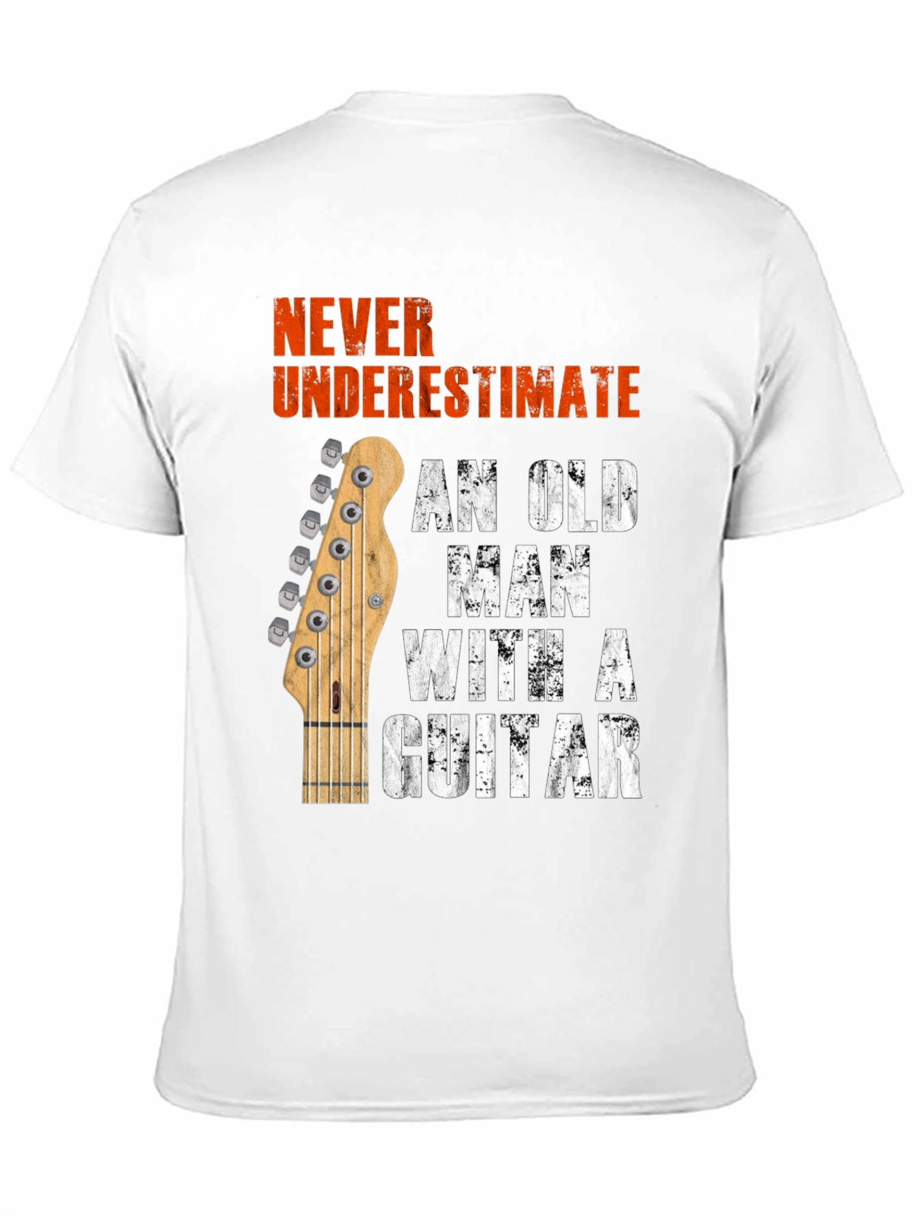 Never Underestimate Old Man with Guitar T-Shirt