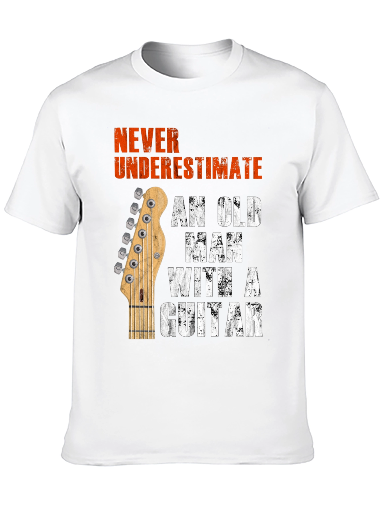 Never Underestimate Old Man with Guitar T-Shirt