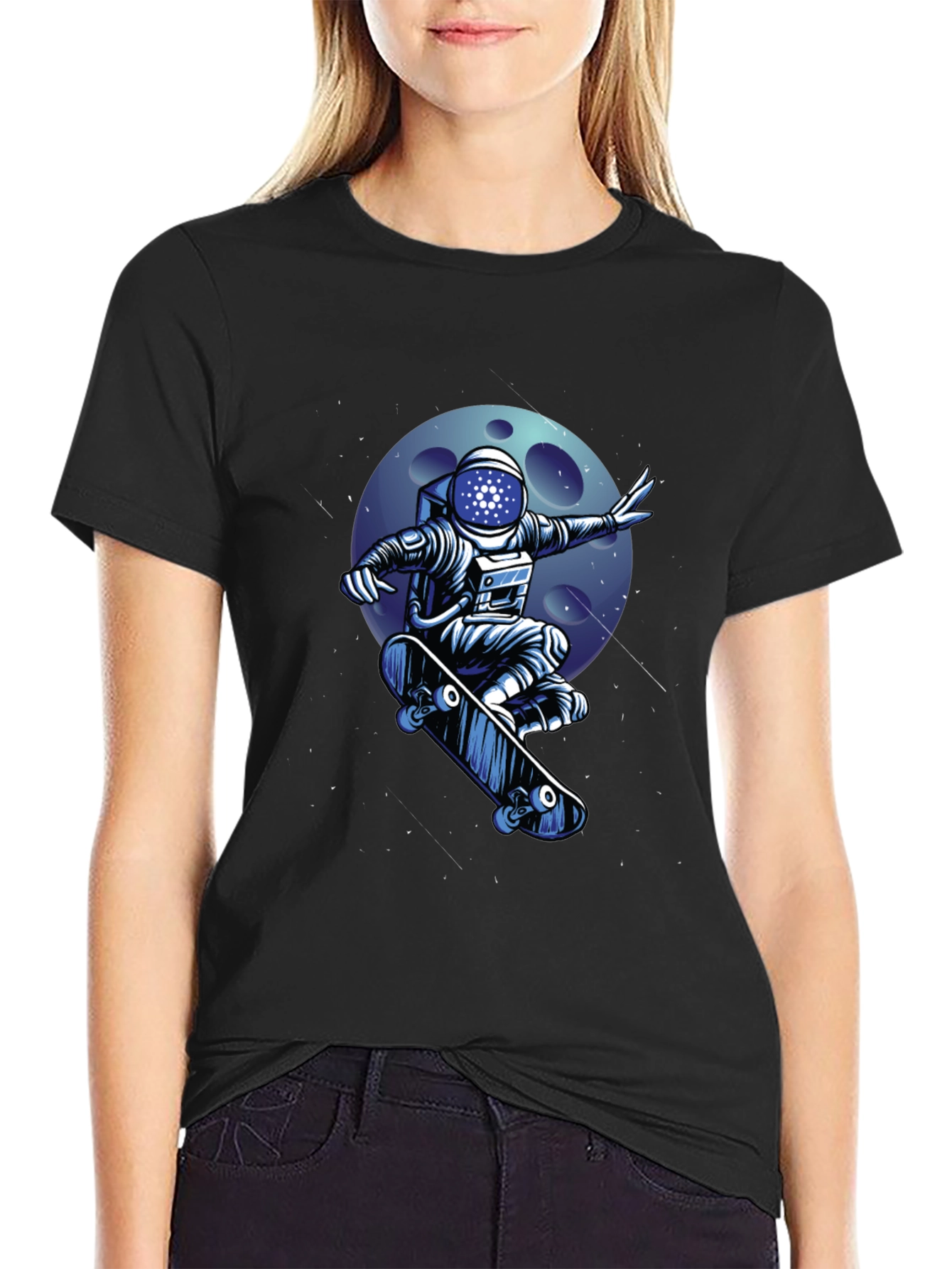 Skateboarding Astronaut T-Shirt - Cool Space Design