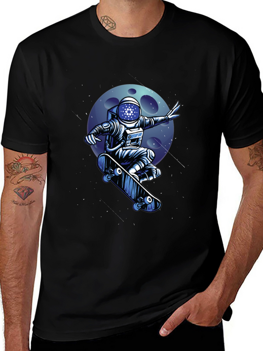 Skateboarding Astronaut T-Shirt - Cool Space Design
