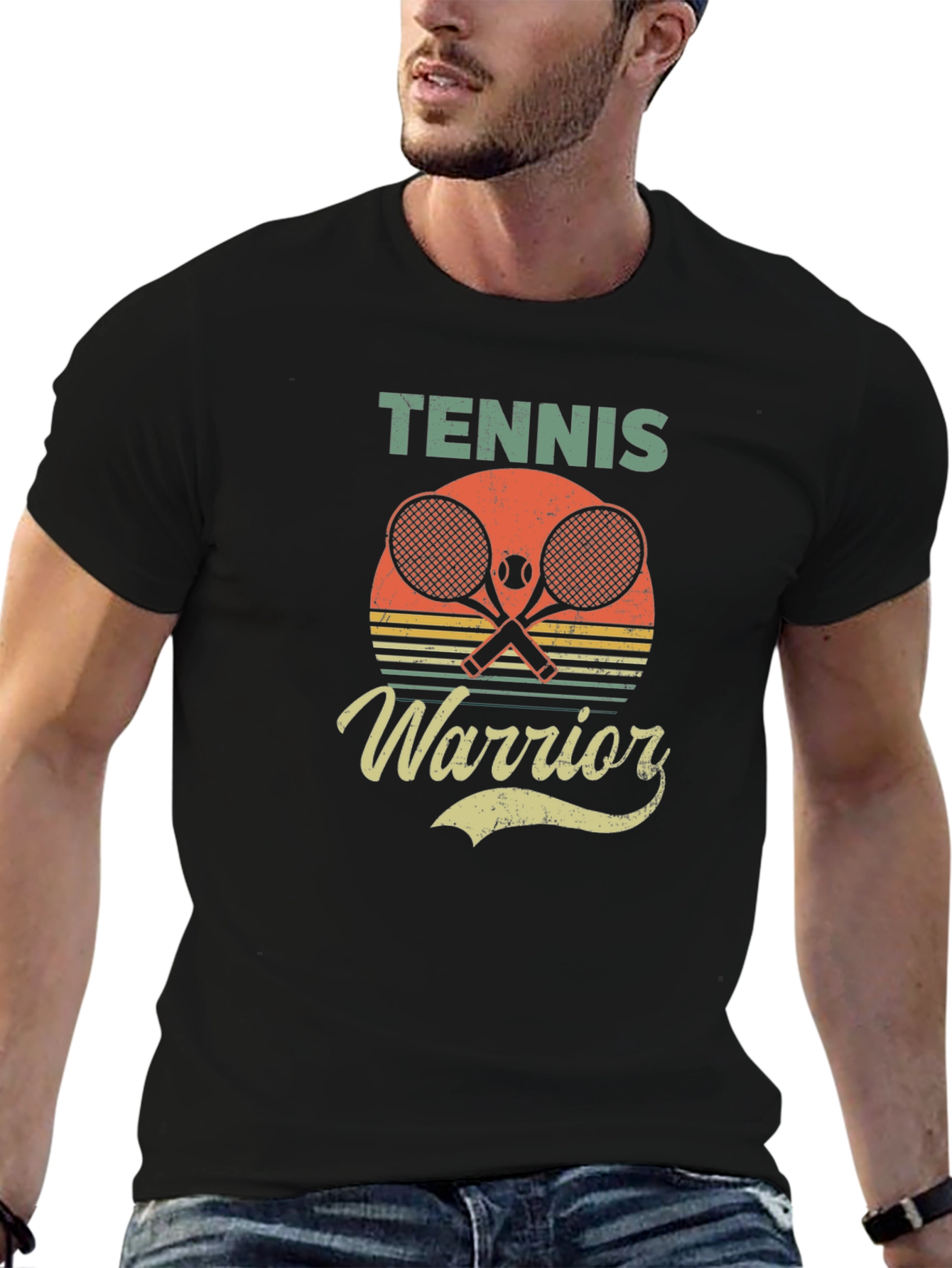 Tennis Warrior Retro Graphic T-Shirt