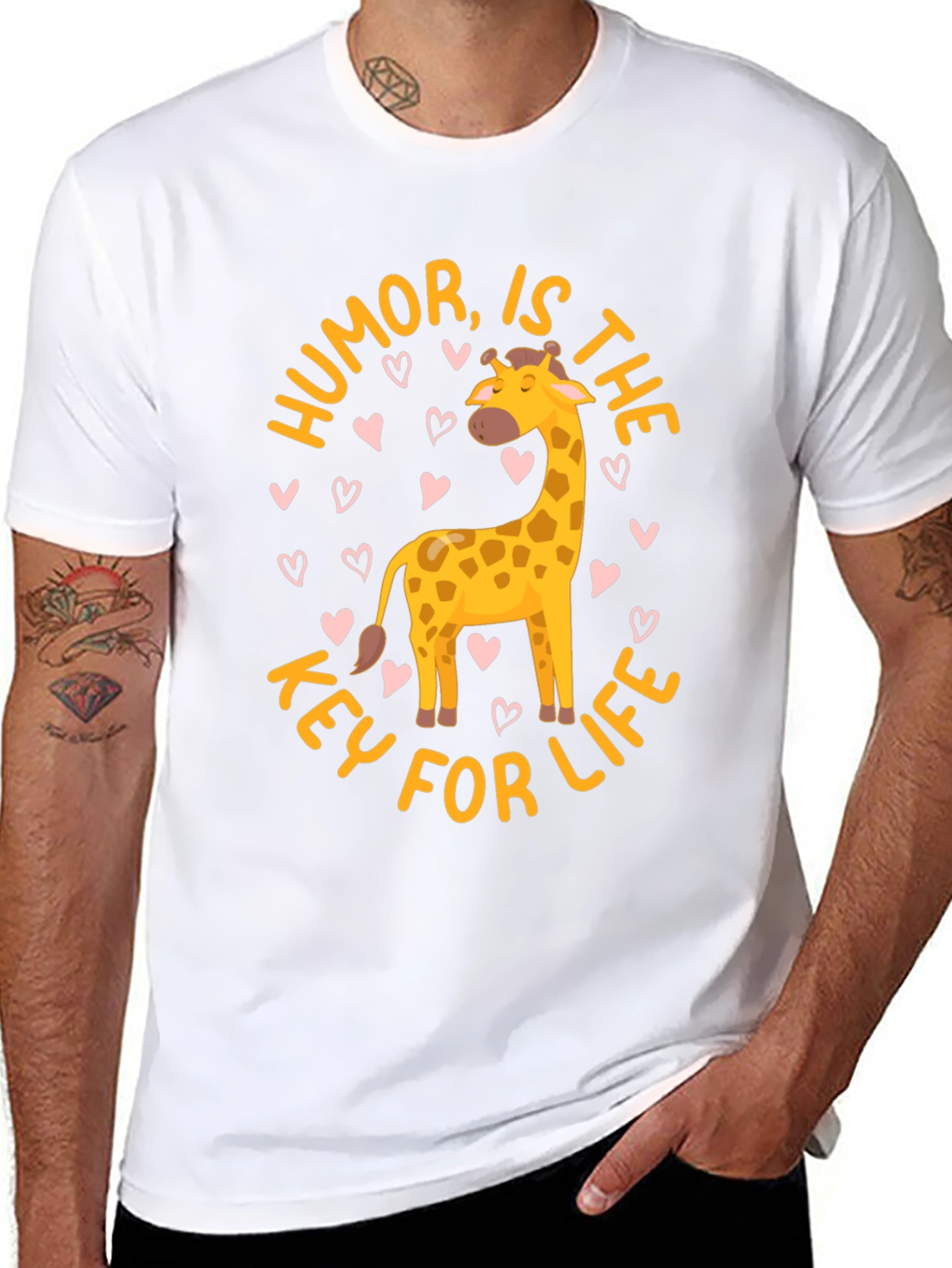 Humor is the Key to Life Giraffe T-Shirt