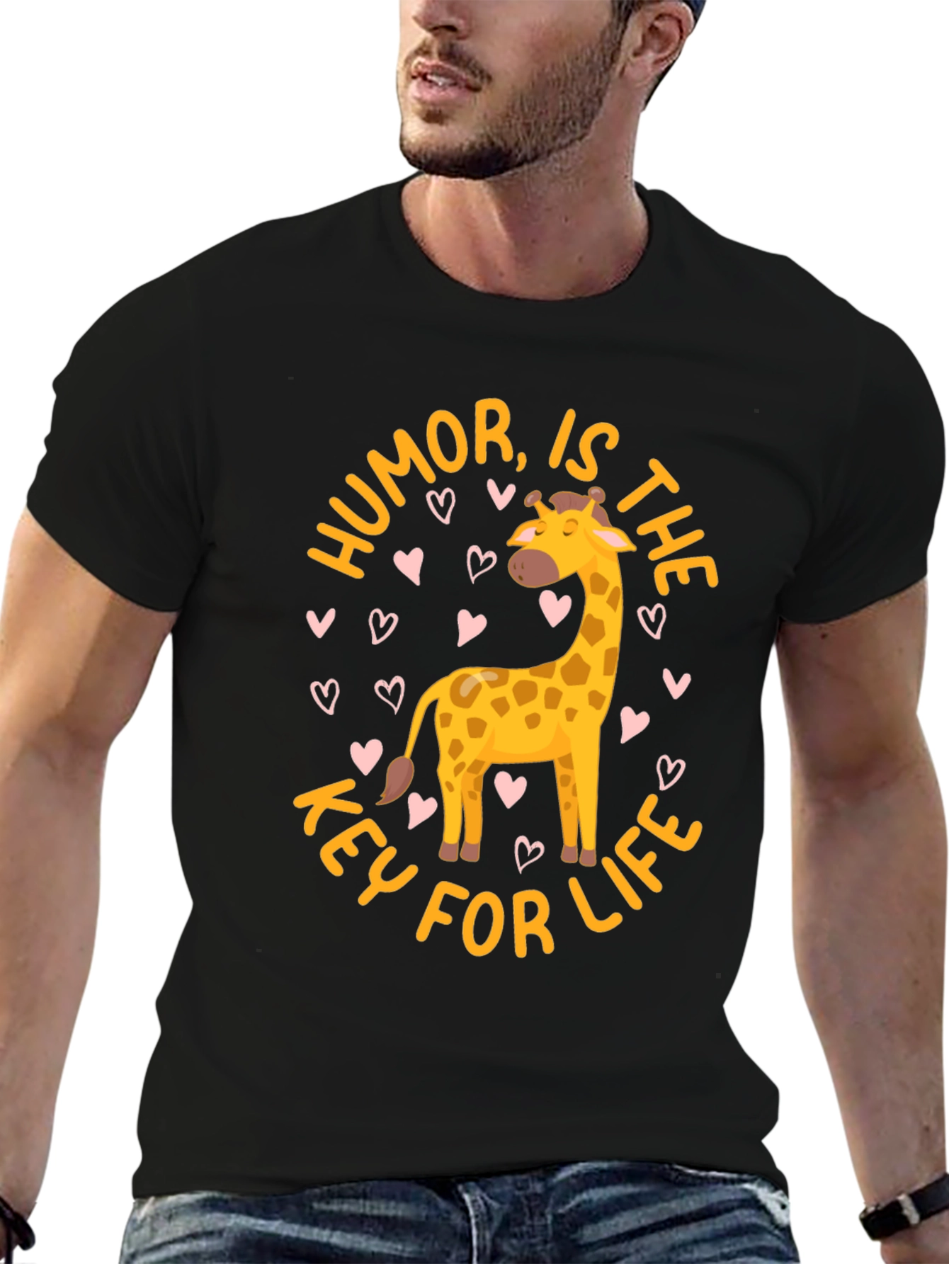 Humor is the Key to Life Giraffe T-Shirt