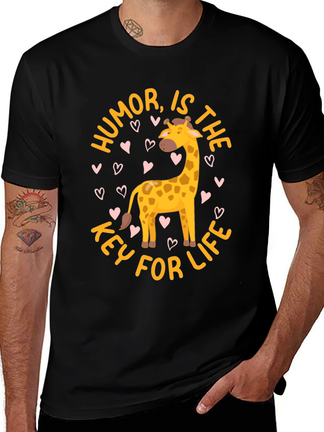 Humor is the Key to Life Giraffe T-Shirt
