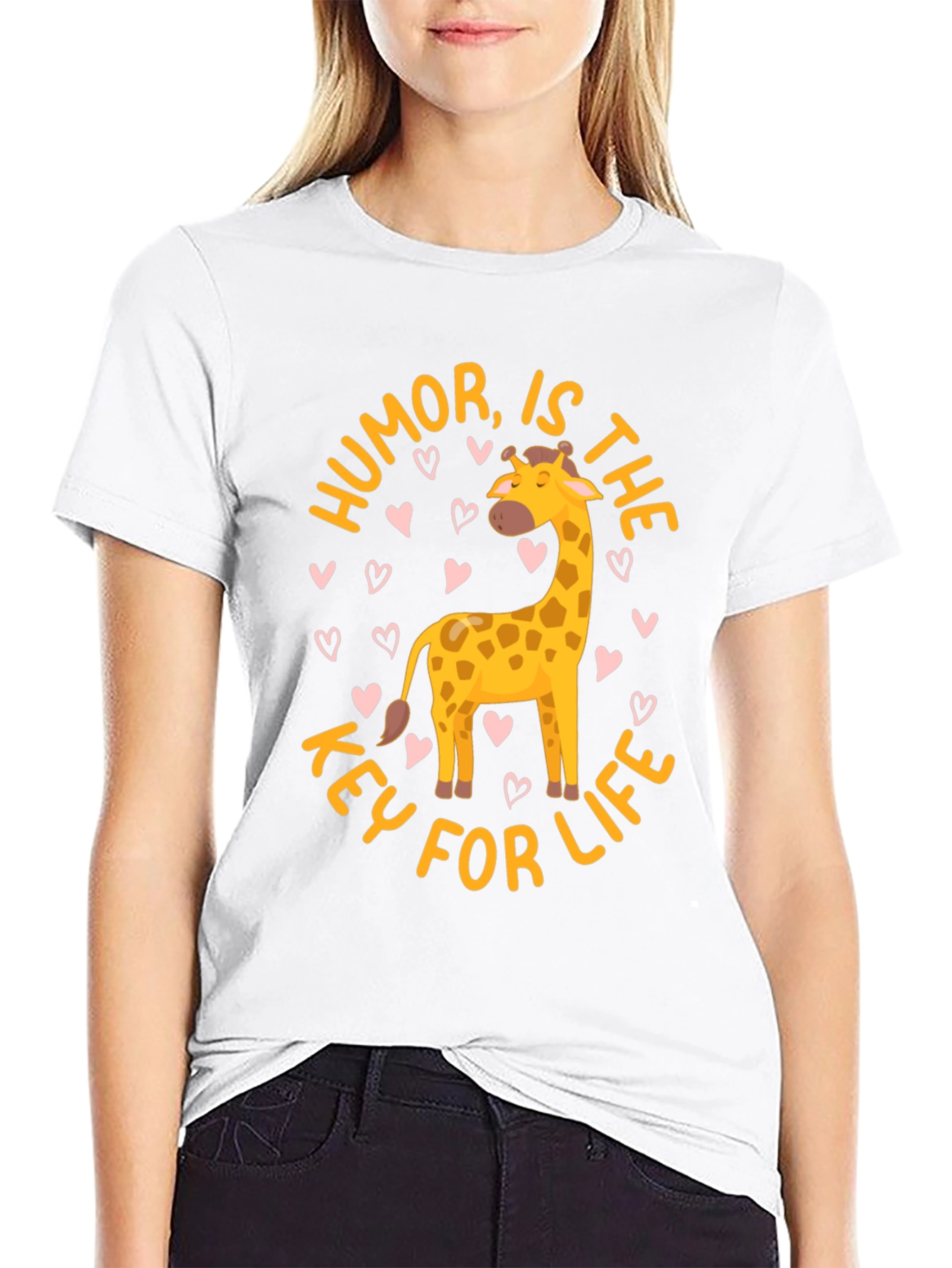 Humor is the Key to Life Giraffe T-Shirt