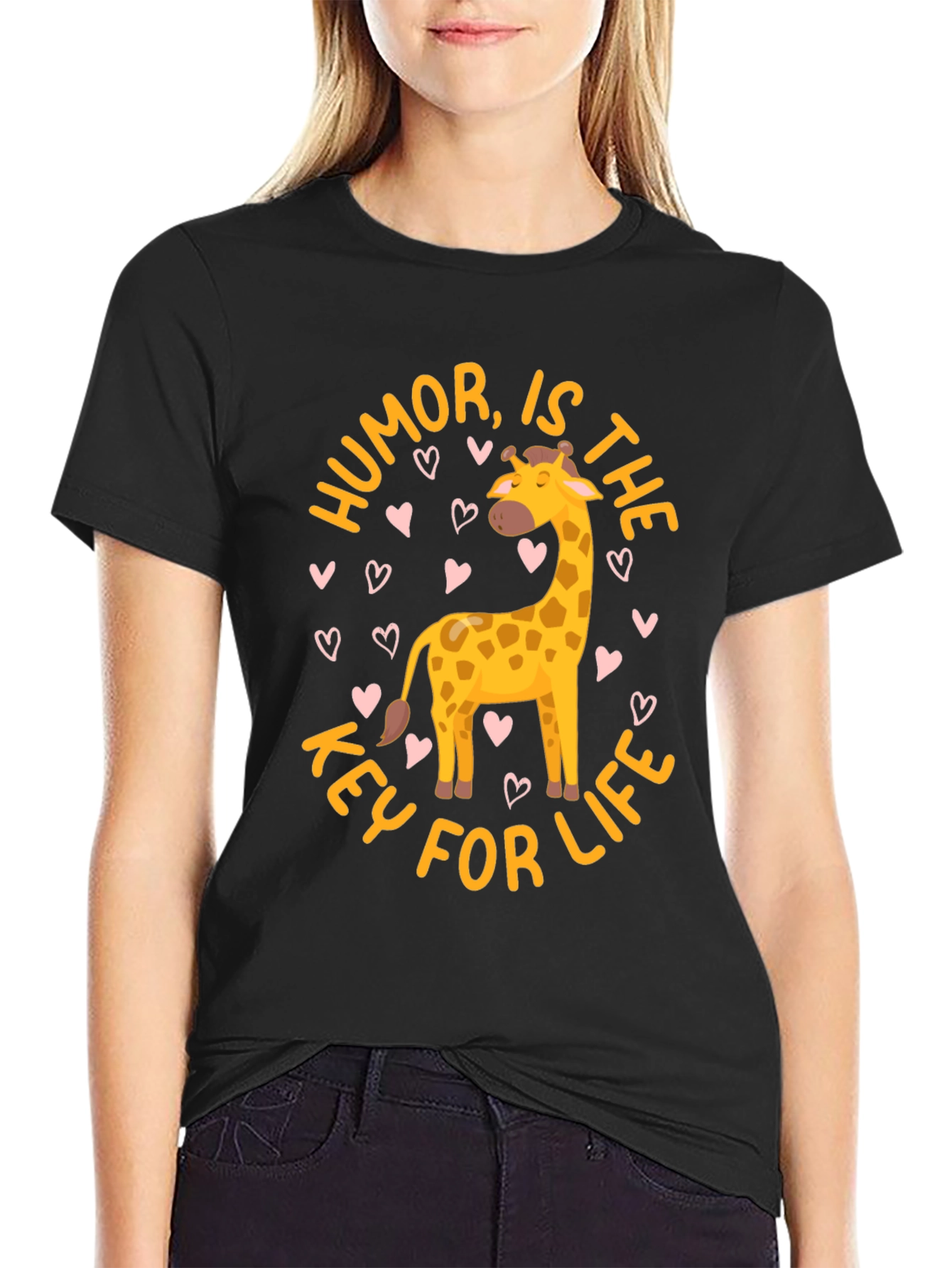Humor is the Key to Life Giraffe T-Shirt