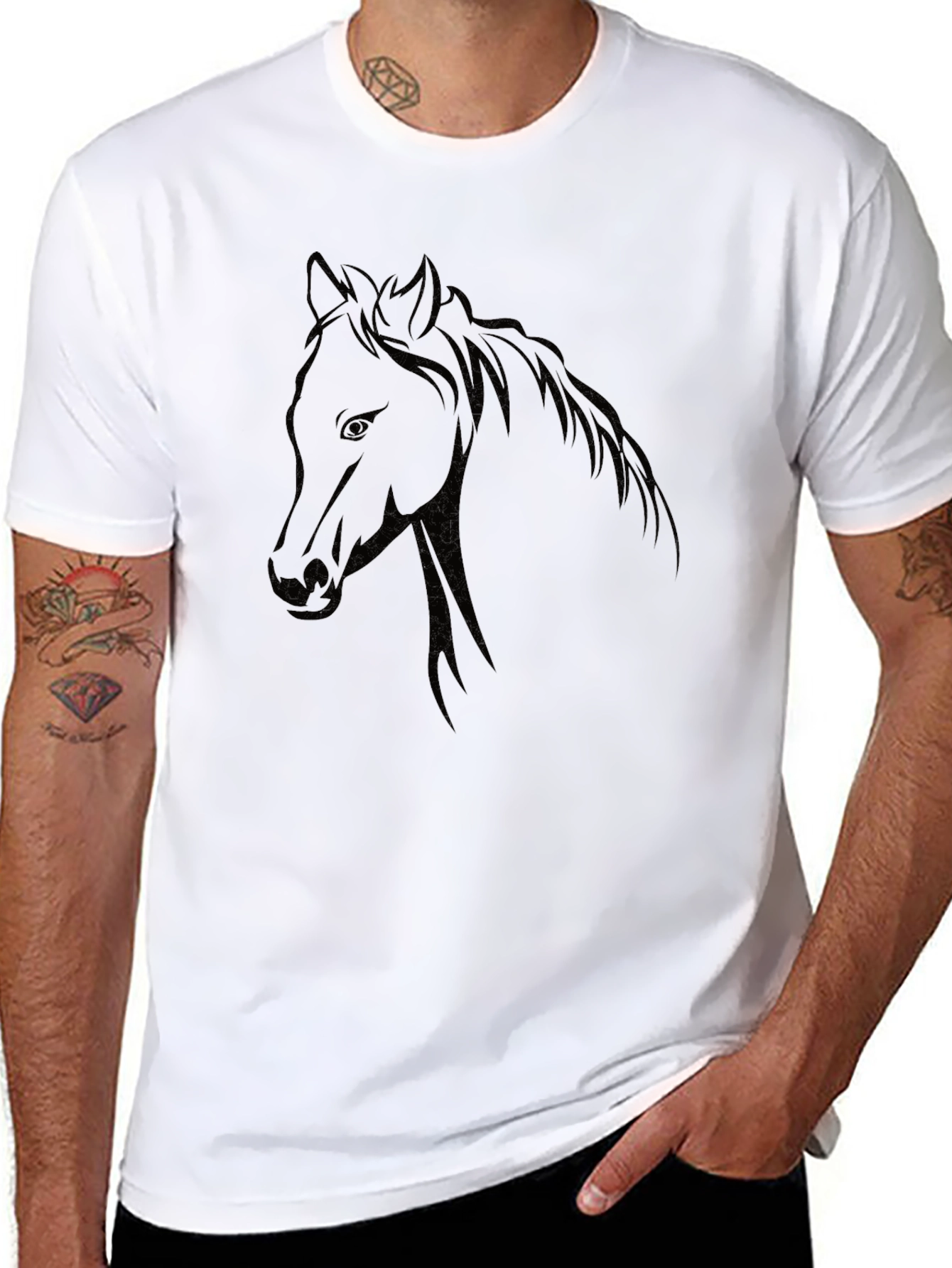 Black Horse Graphic T-Shirt - Unisex Design