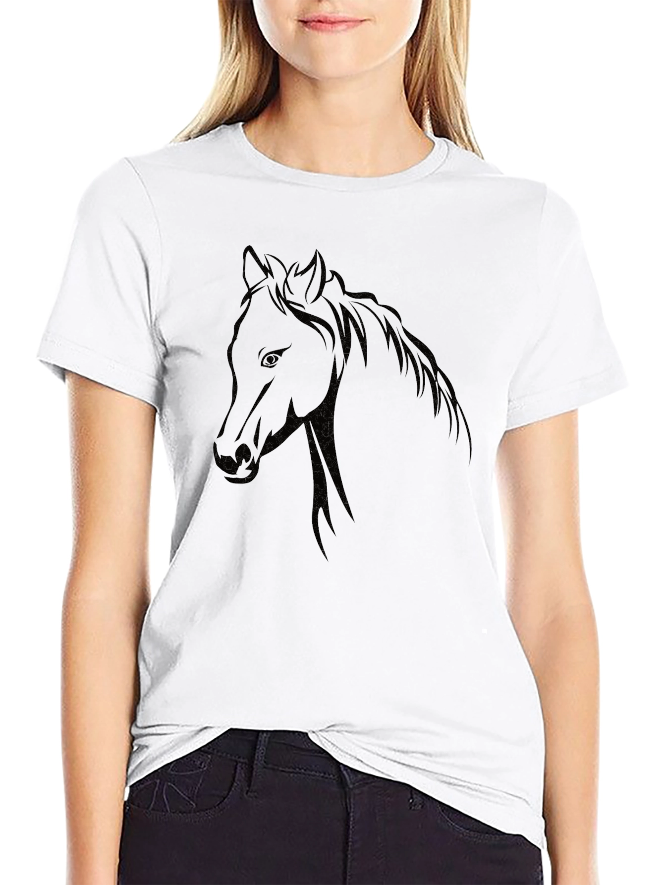 Black Horse Graphic T-Shirt - Unisex Design