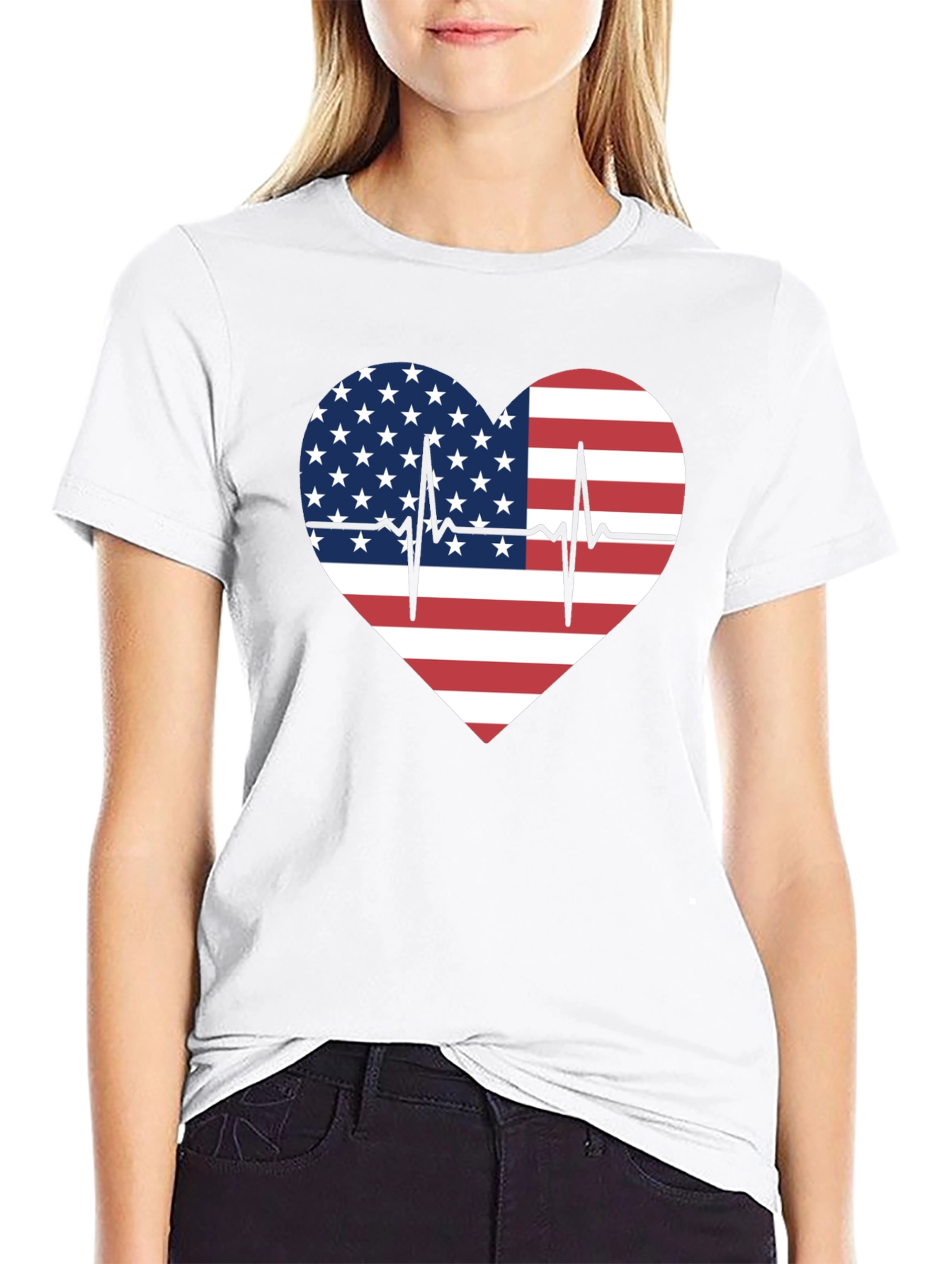 American Flag Heartbeat T-Shirt