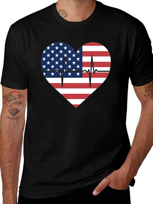 American Flag Heartbeat T-Shirt