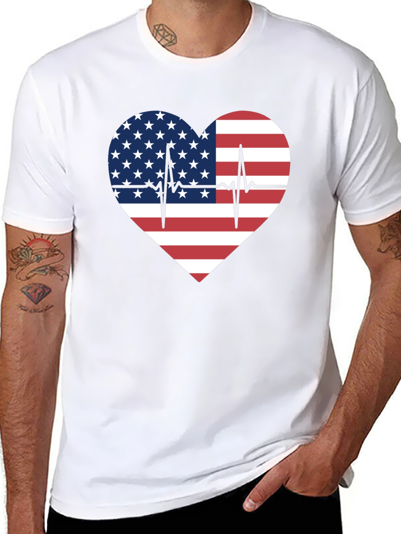 American Flag Heartbeat T-Shirt