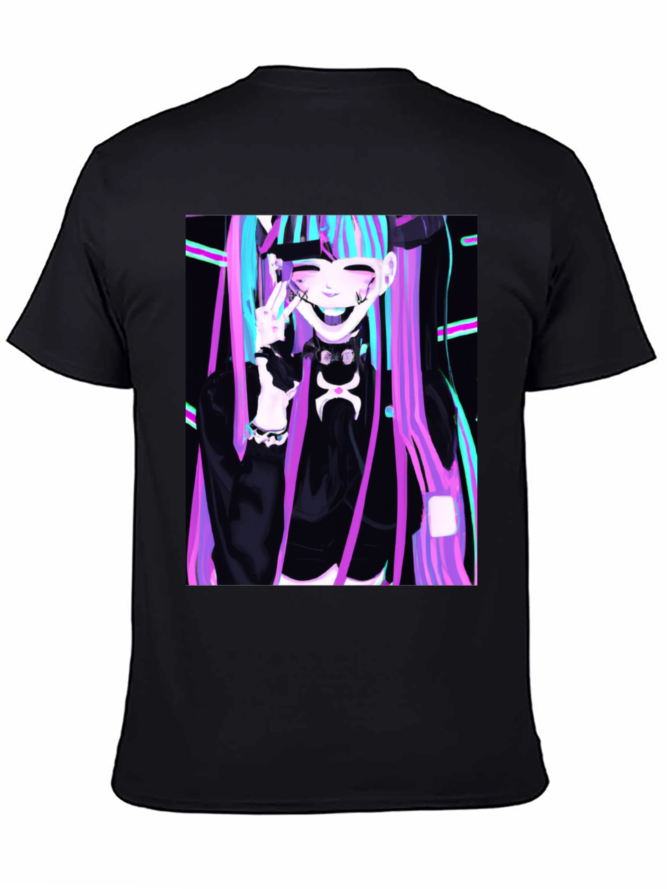 Anime Girl Graphic Tee - Black Unisex T-Shirt