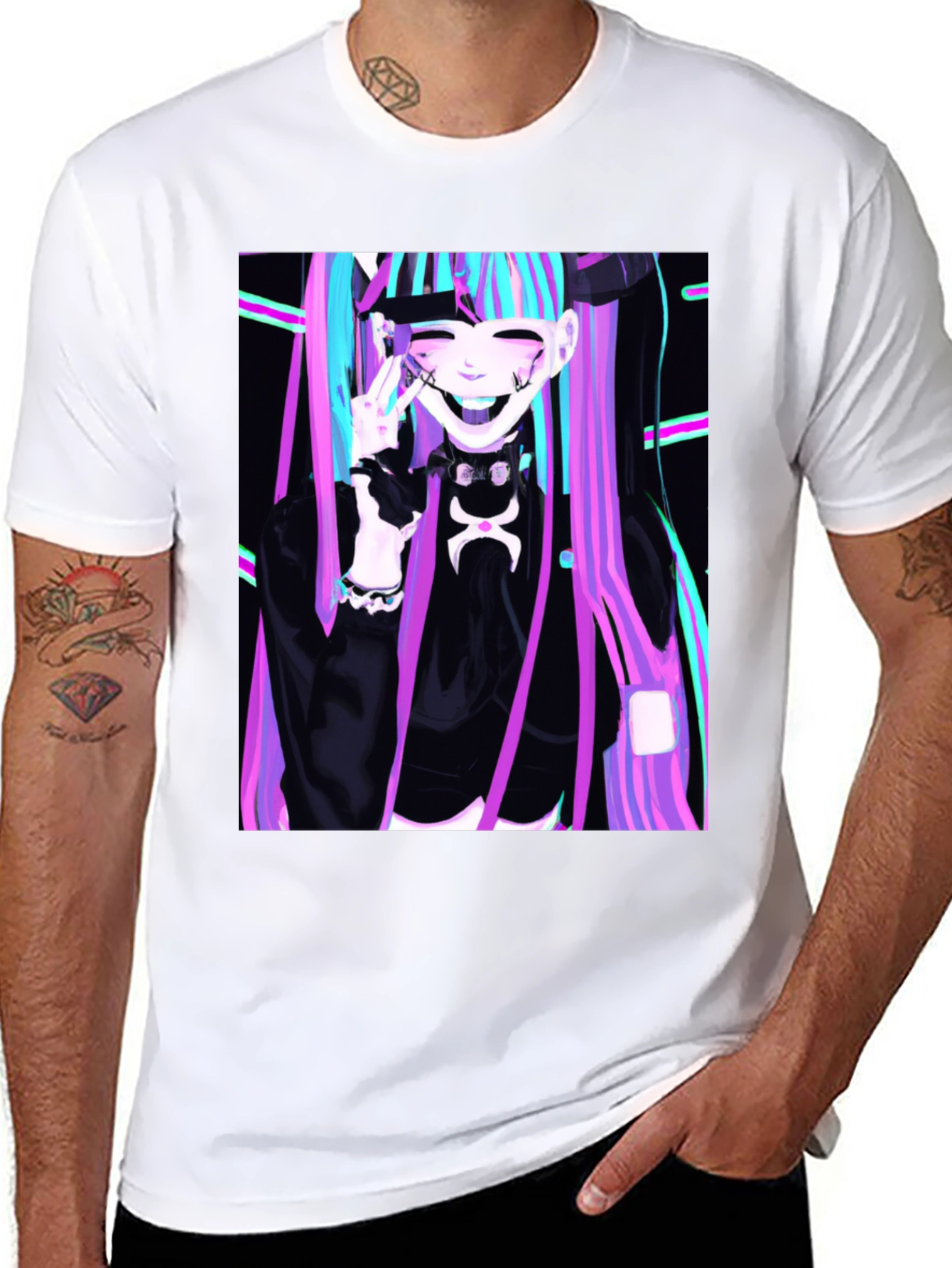 Anime Girl Graphic Tee - Black Unisex T-Shirt
