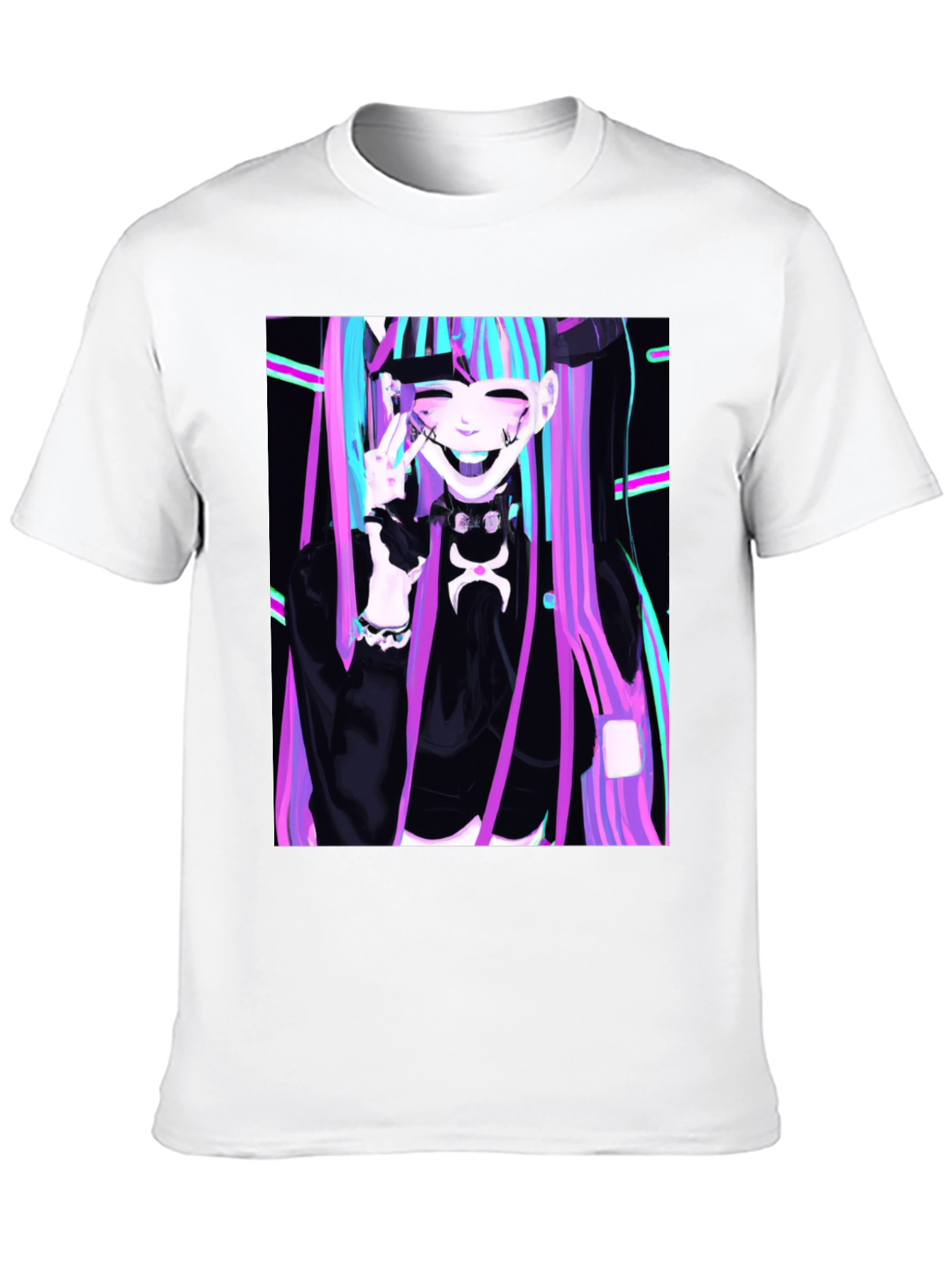 Anime Girl Graphic Tee - Black Unisex T-Shirt