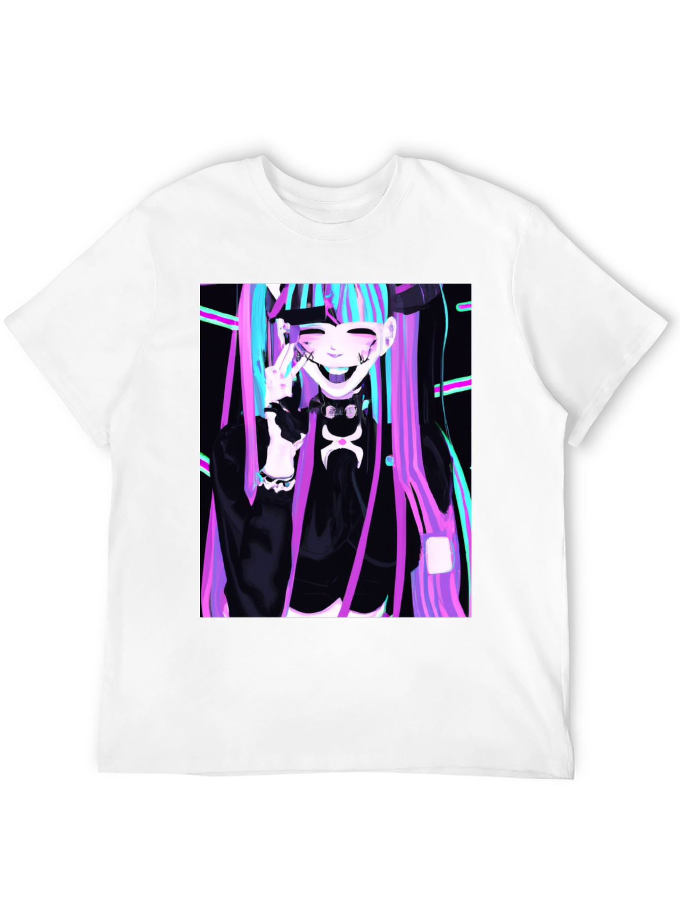 Anime Girl Graphic Tee - Black Unisex T-Shirt