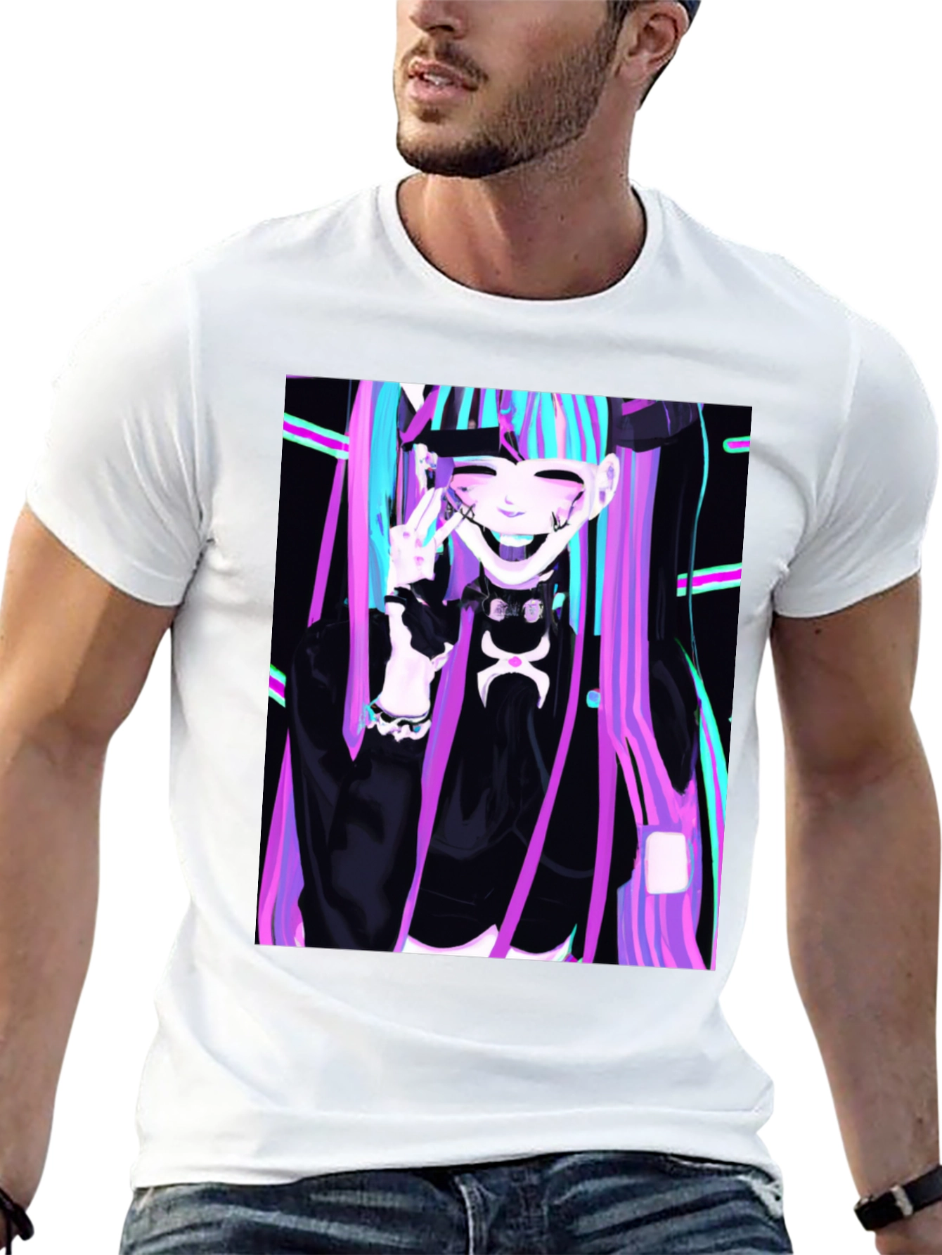 Anime Girl Graphic Tee - Black Unisex T-Shirt