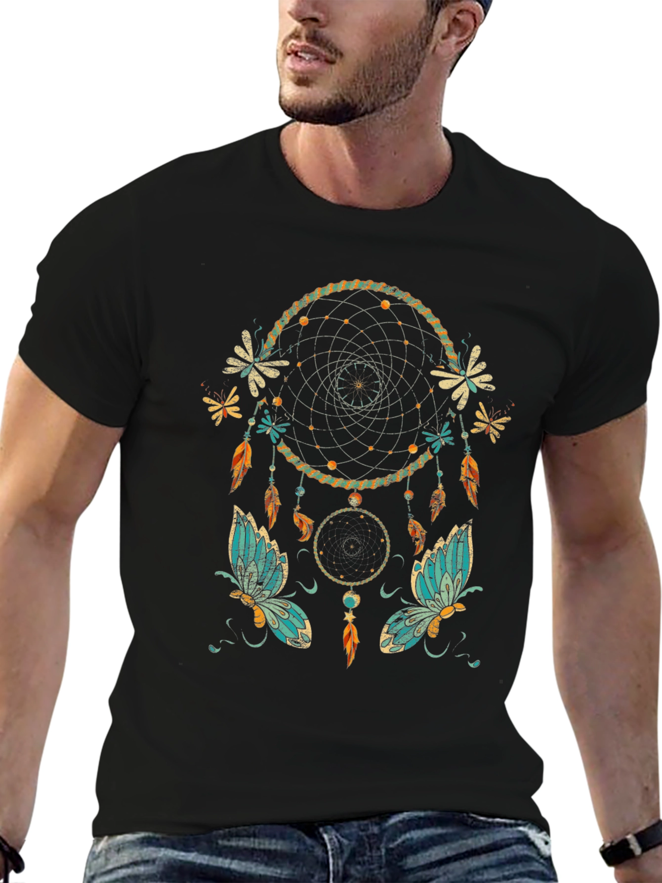 Dreamcatcher Butterfly Graphic T-Shirt