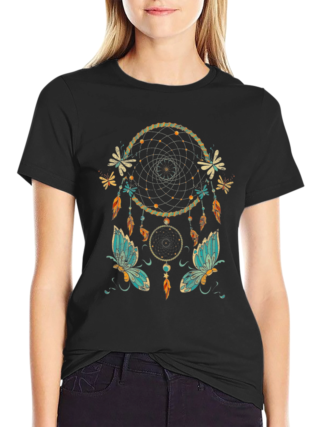 Dreamcatcher Butterfly Graphic T-Shirt