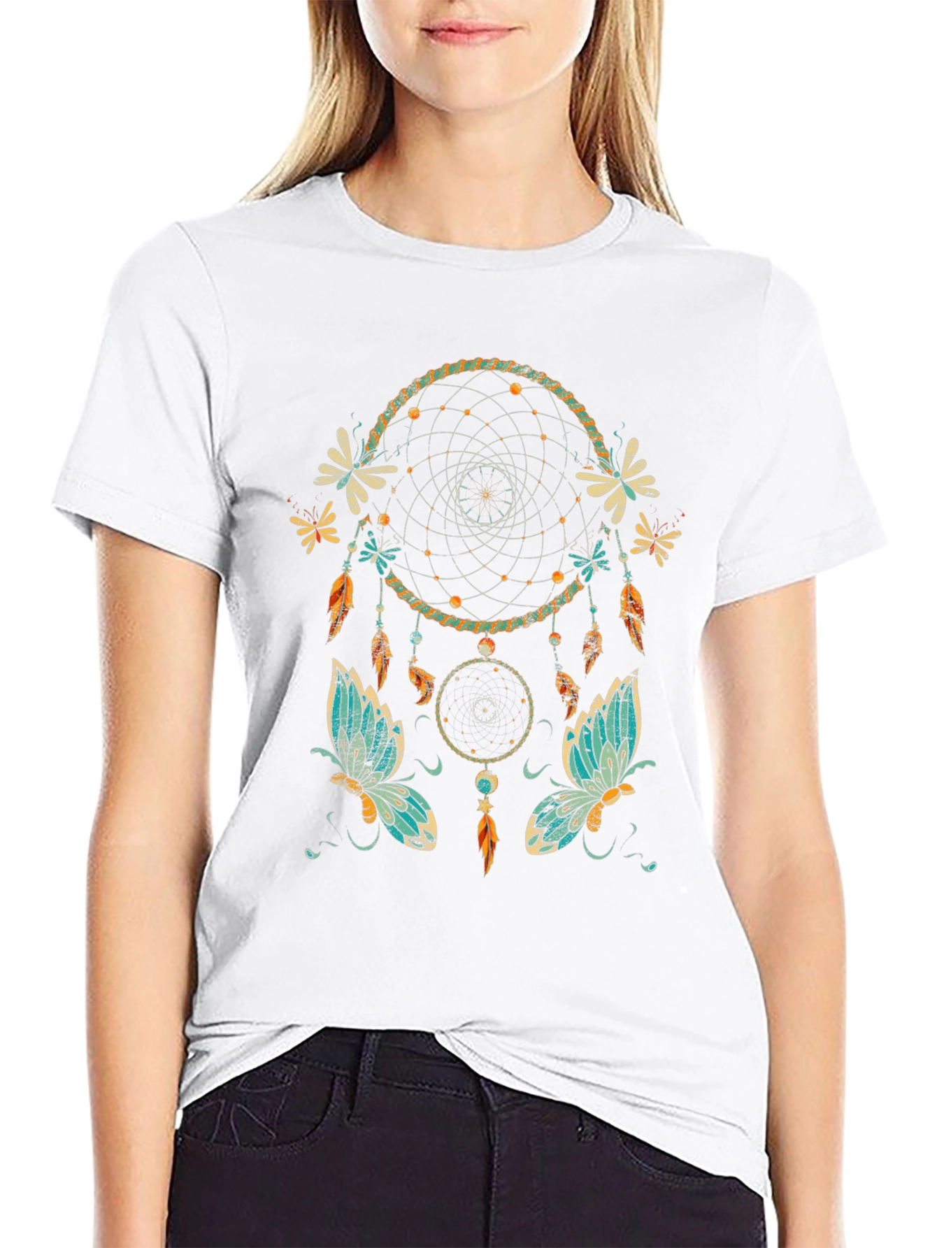 Dreamcatcher Butterfly Graphic T-Shirt