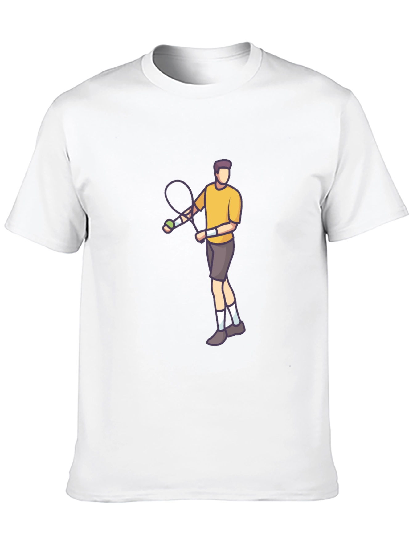 Tennis Player Graphic Tee - Black Cotton