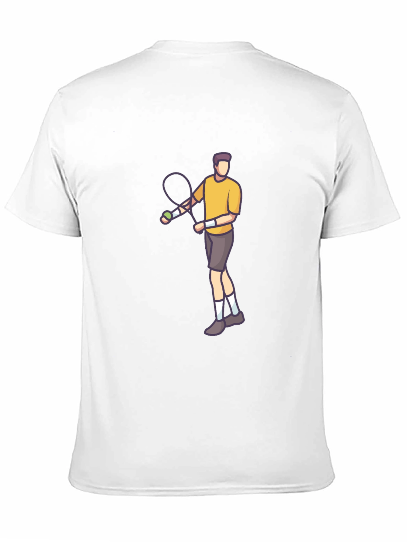 Tennis Player Graphic Tee - Black Cotton