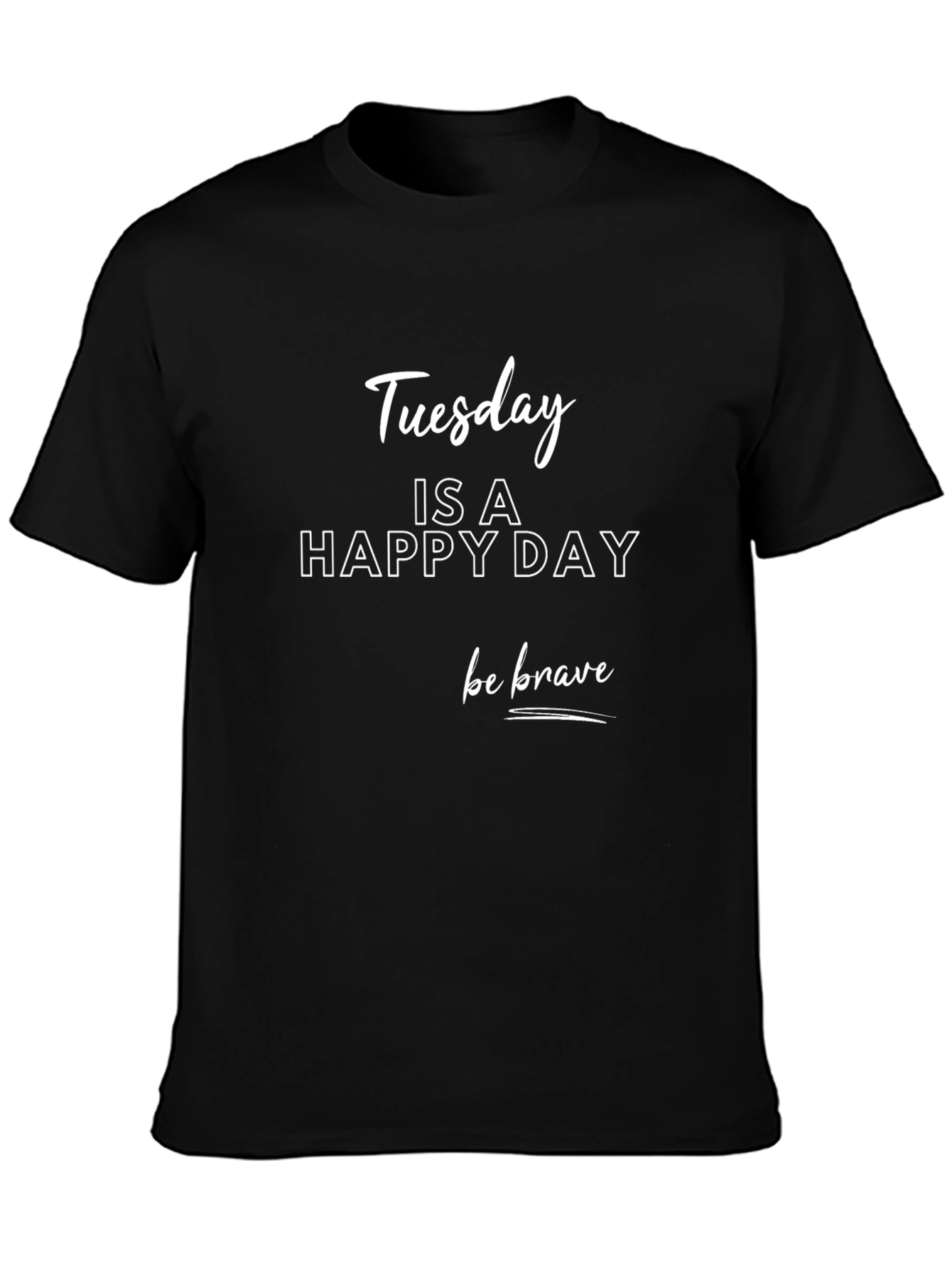 Tuesday Happy Day Graphic Tee - Black