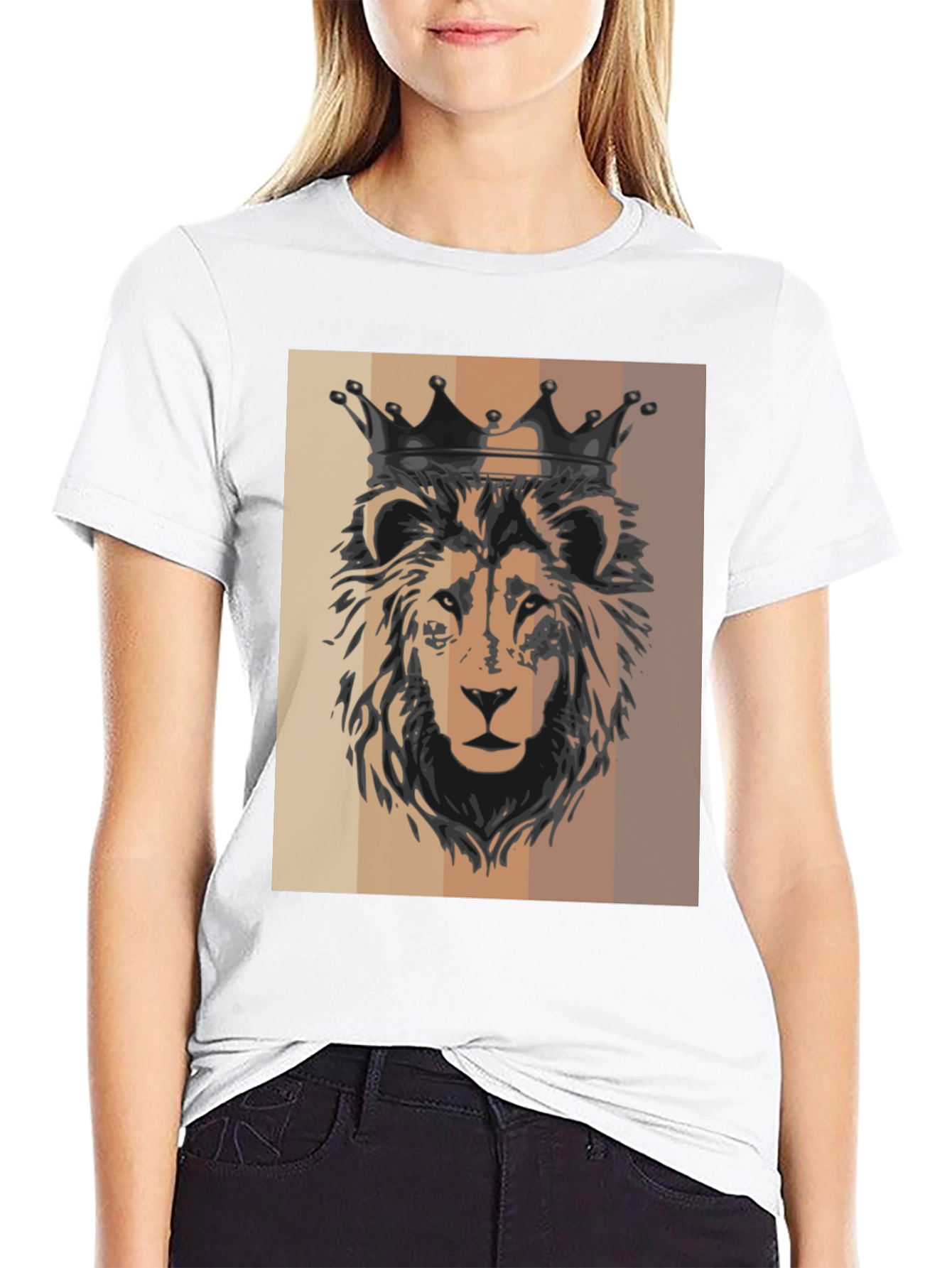 King Lion Graphic Tee - Black Cotton T-Shirt