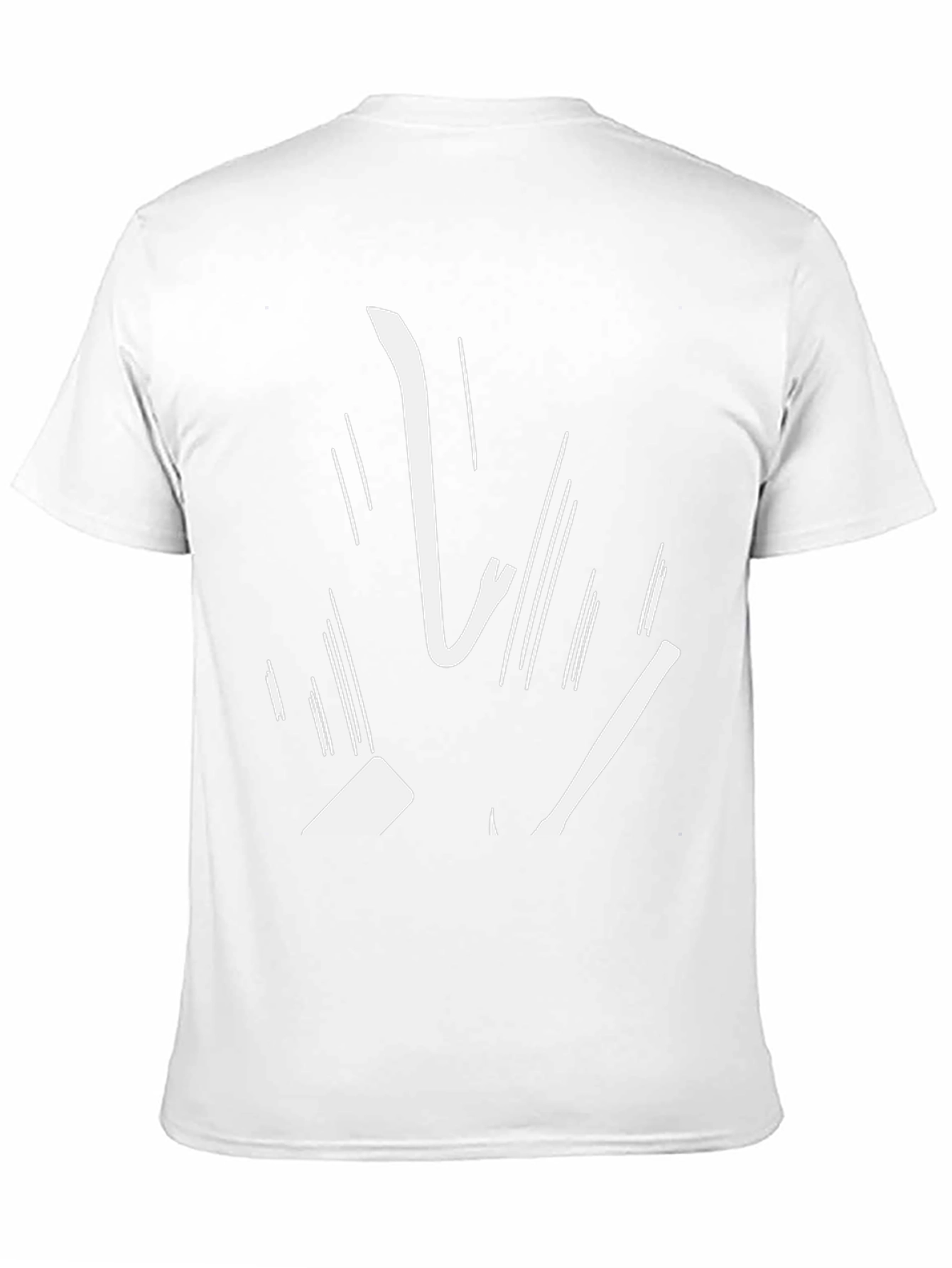 Abstract White Graphic Print Black Tee